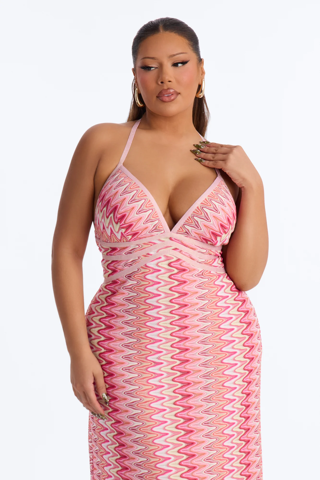 Vacation Vibes Only Crochet Maxi Dress - Pink - Image 6