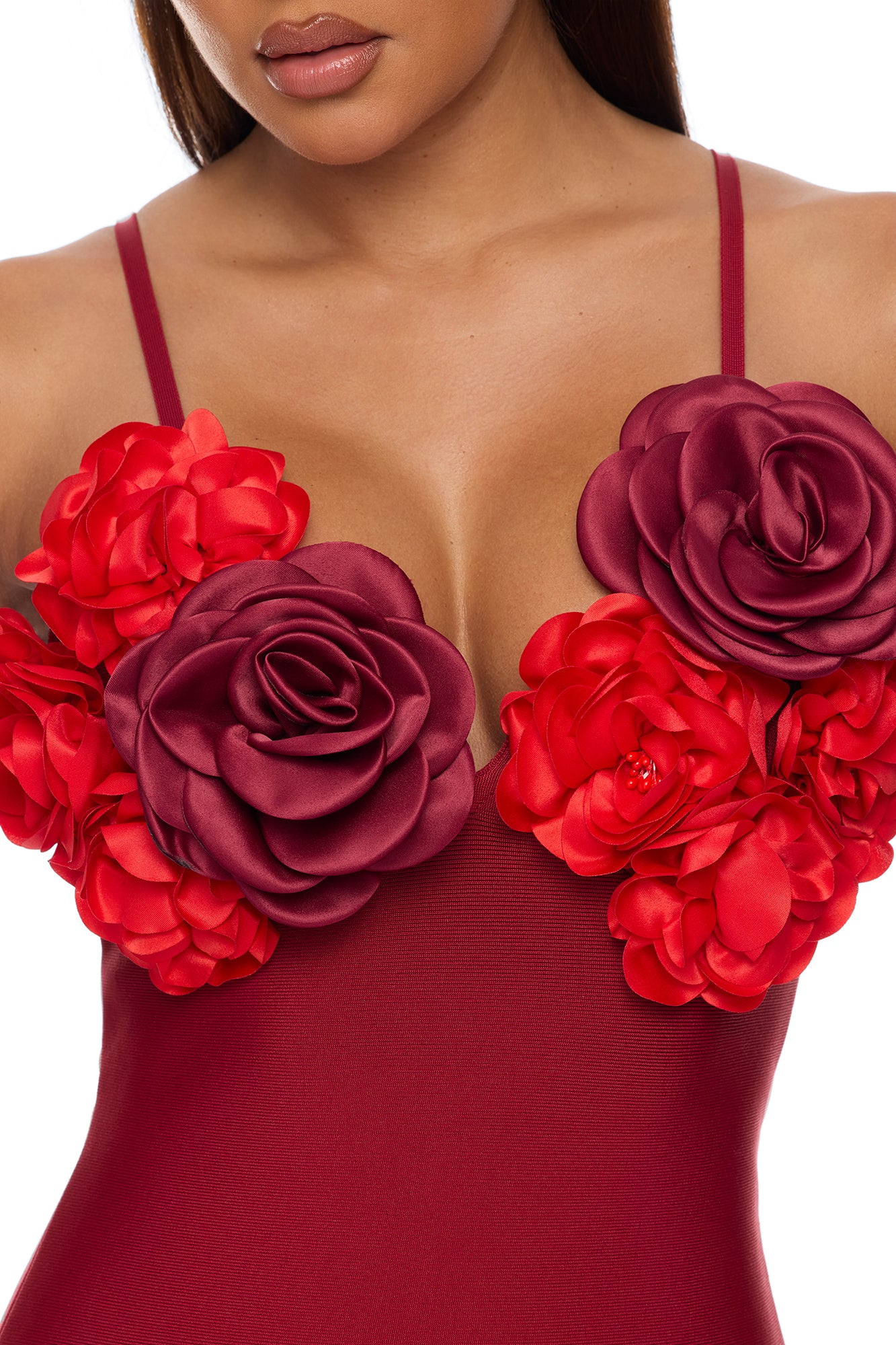Valentina Bandage Midi Dress - Wine/combo - Image 3