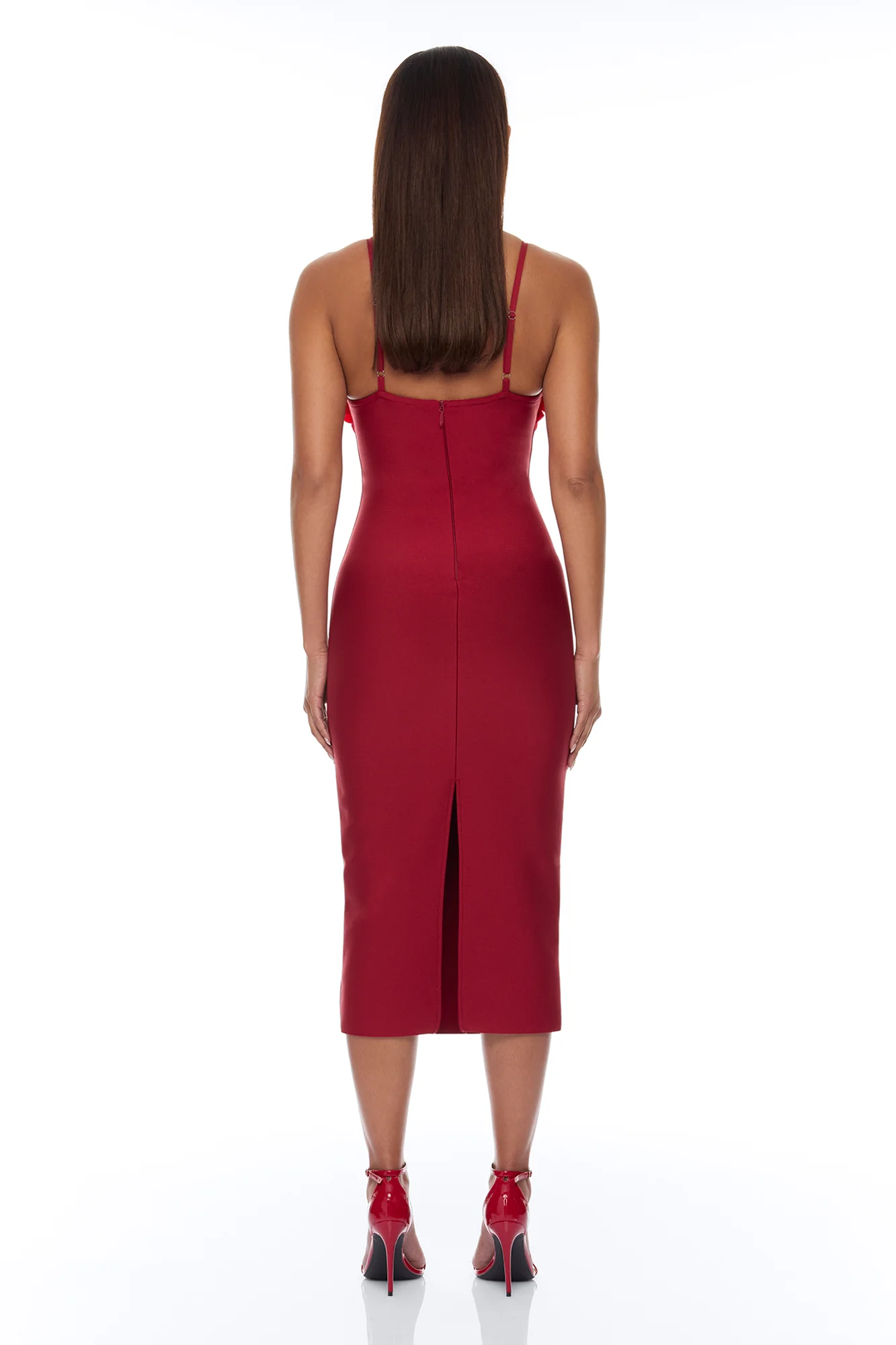 Valentina Bandage Midi Dress - Wine/combo - Image 4