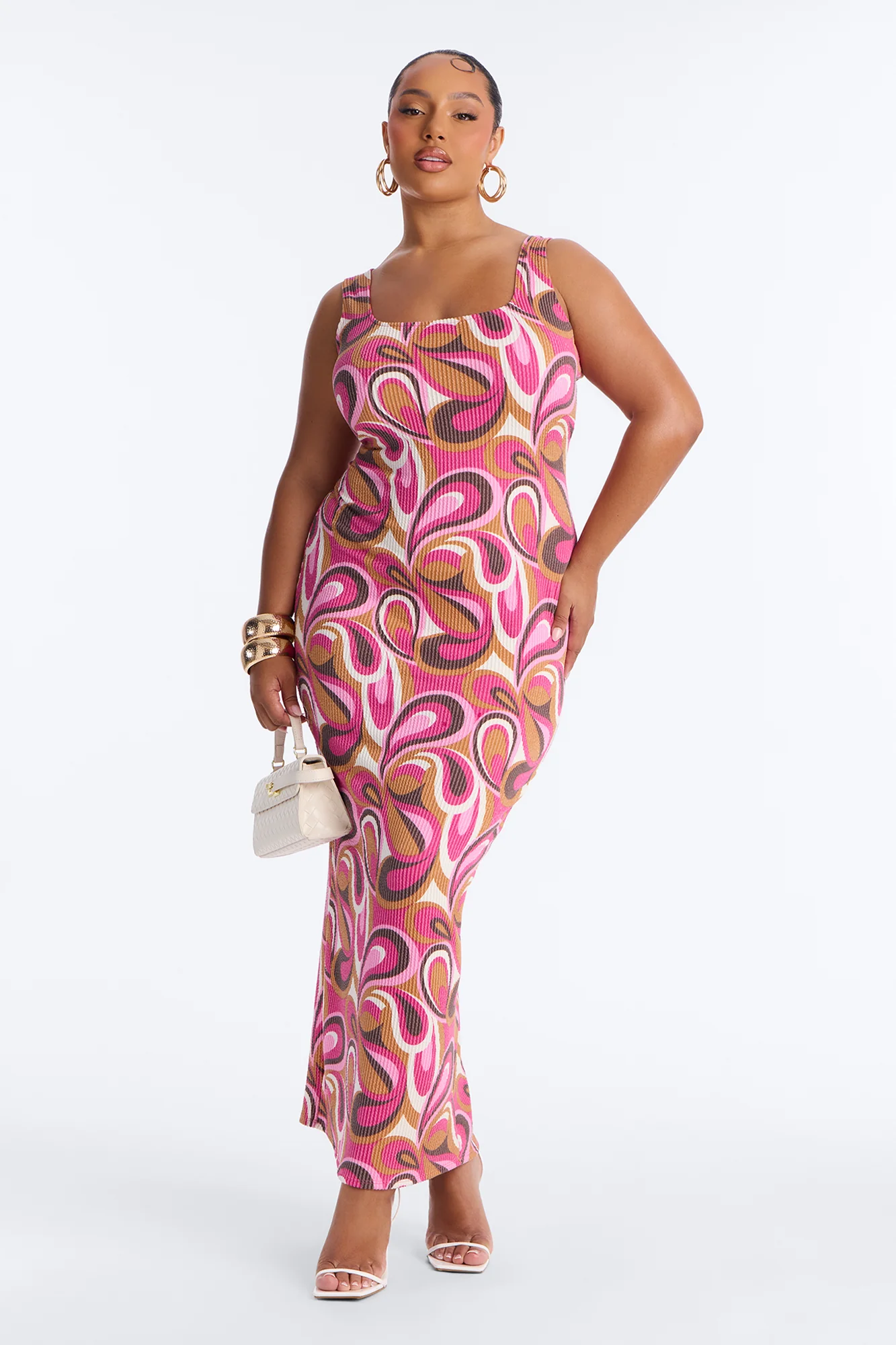 Valentina Ribbed Maxi Dress - Magenta/combo - Image 5