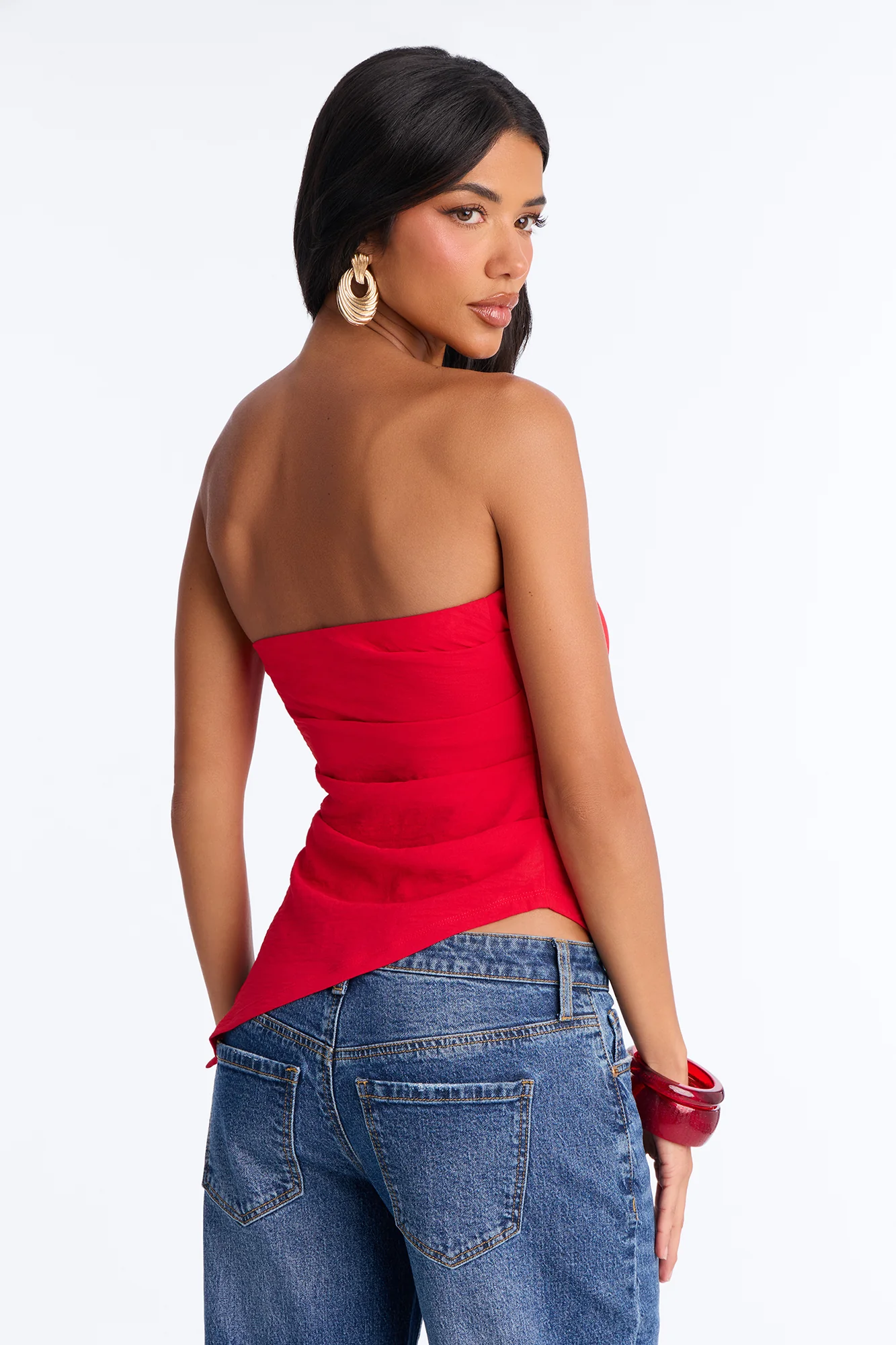 Valerie Asymmetrical Top - Red - Image 4