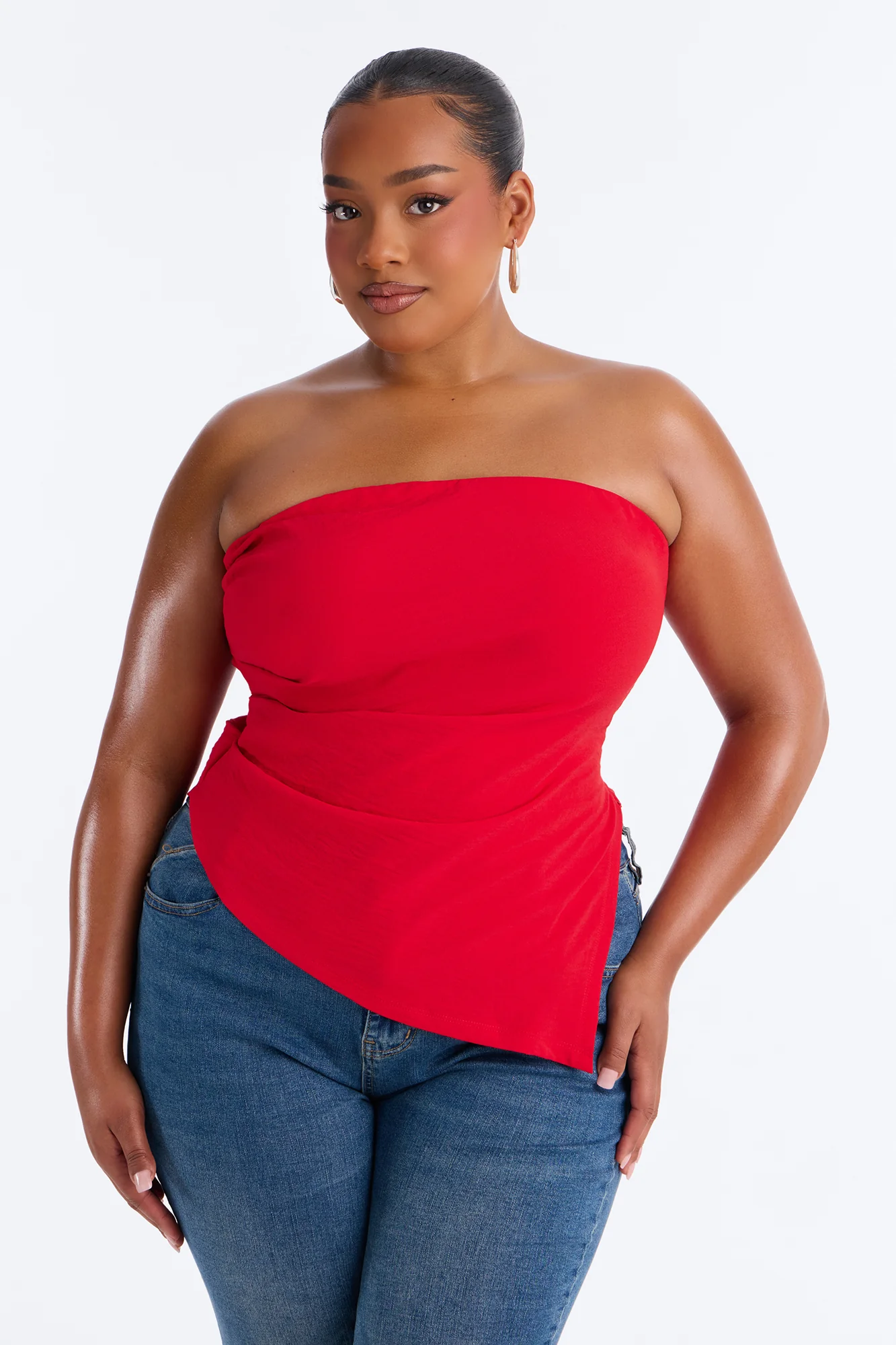 Valerie Asymmetrical Top - Red - Image 5