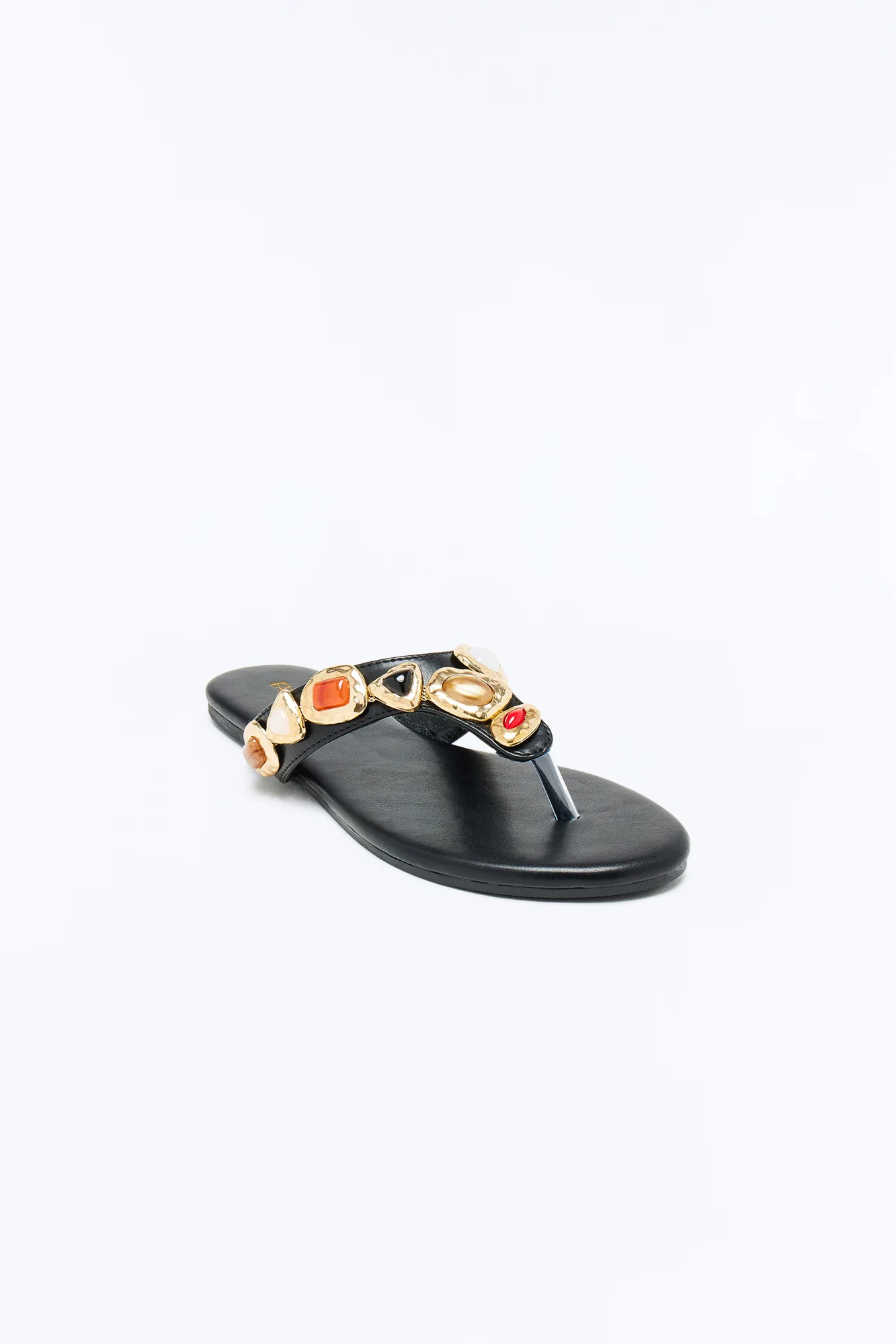 Vancesca Jewel Flip Flops - Black - Image 2