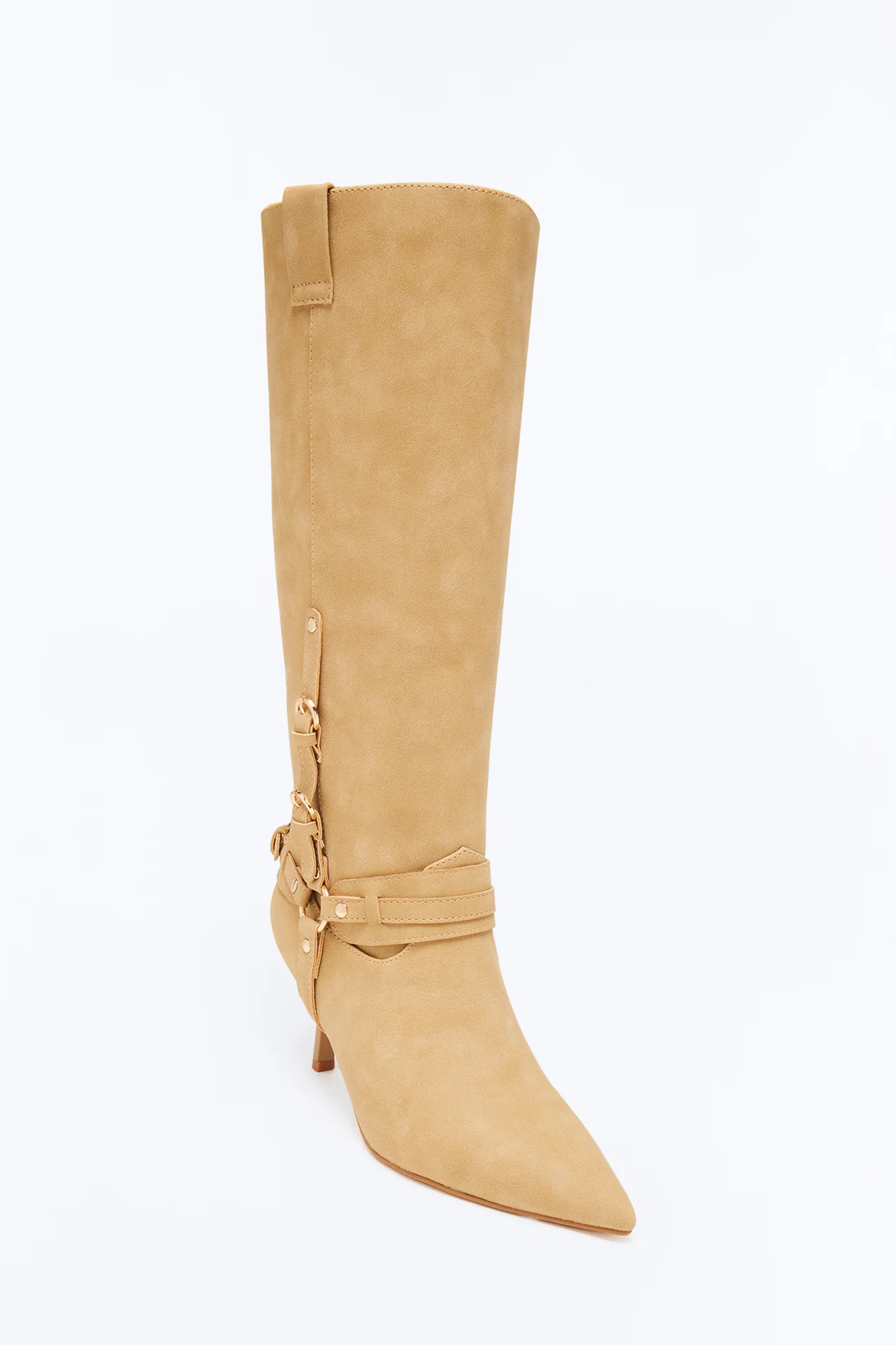 Vandie Hardware Stiletto Boots - Taupe - Image 2