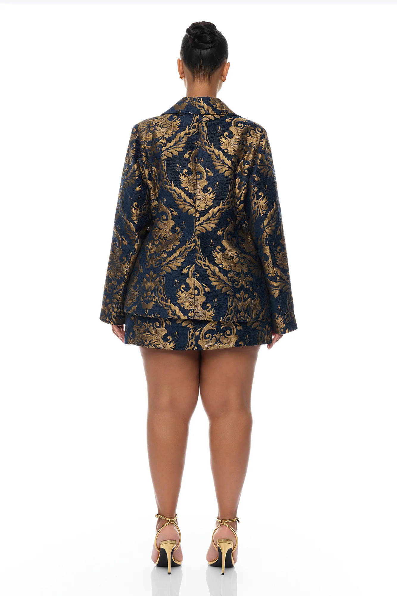Vanya Jacquard Blazer Skirt Set - Navy/combo - Image 8