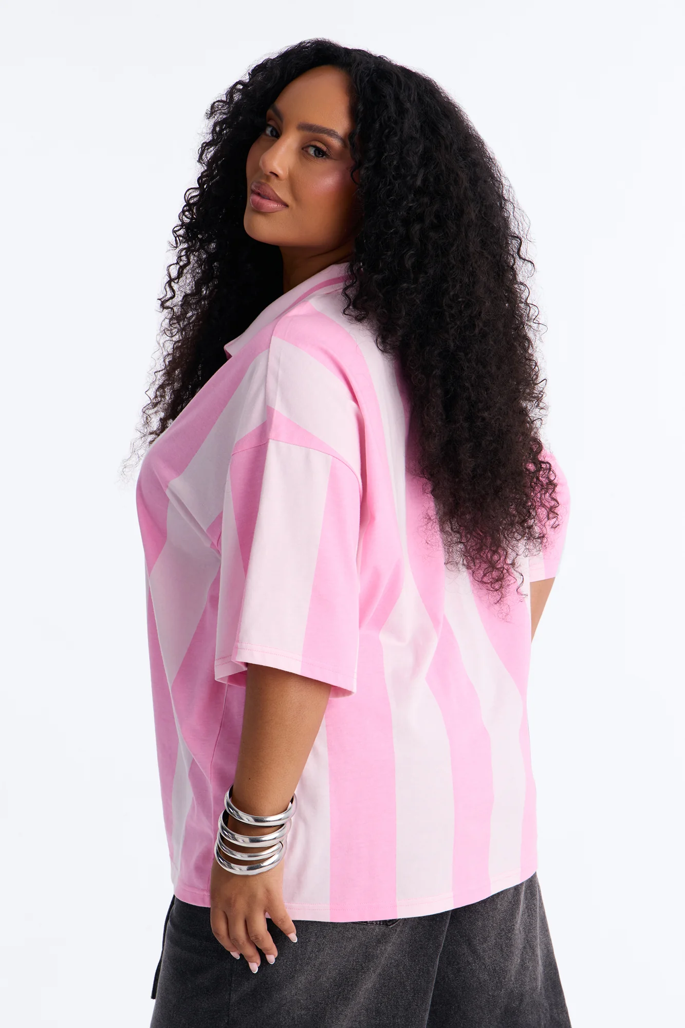 Varsity Crush Striped Short Sleeve Top - Pink/combo - Image 7