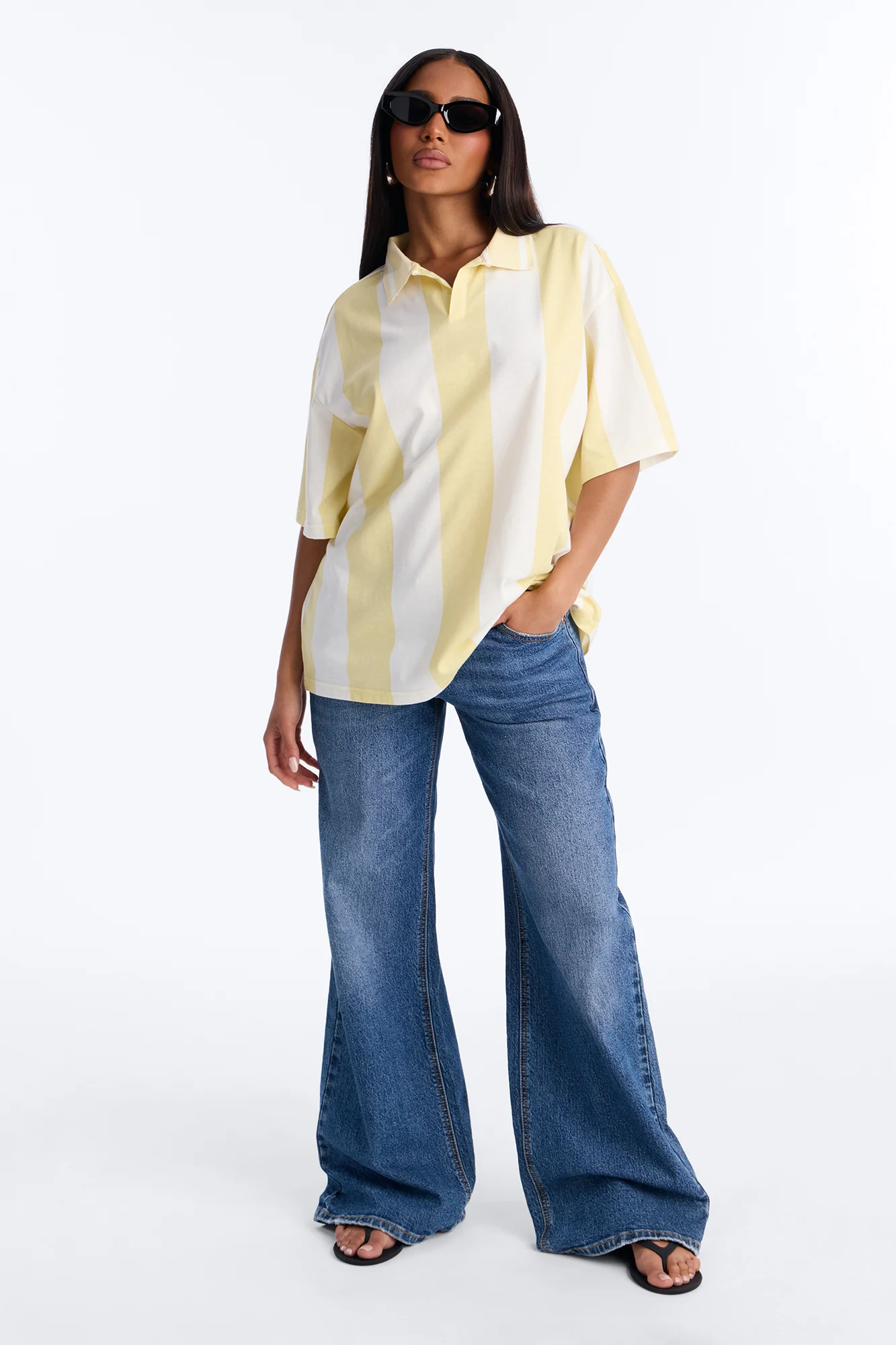 Varsity Crush Striped Short Sleeve Top - Yellow/combo - Image 2