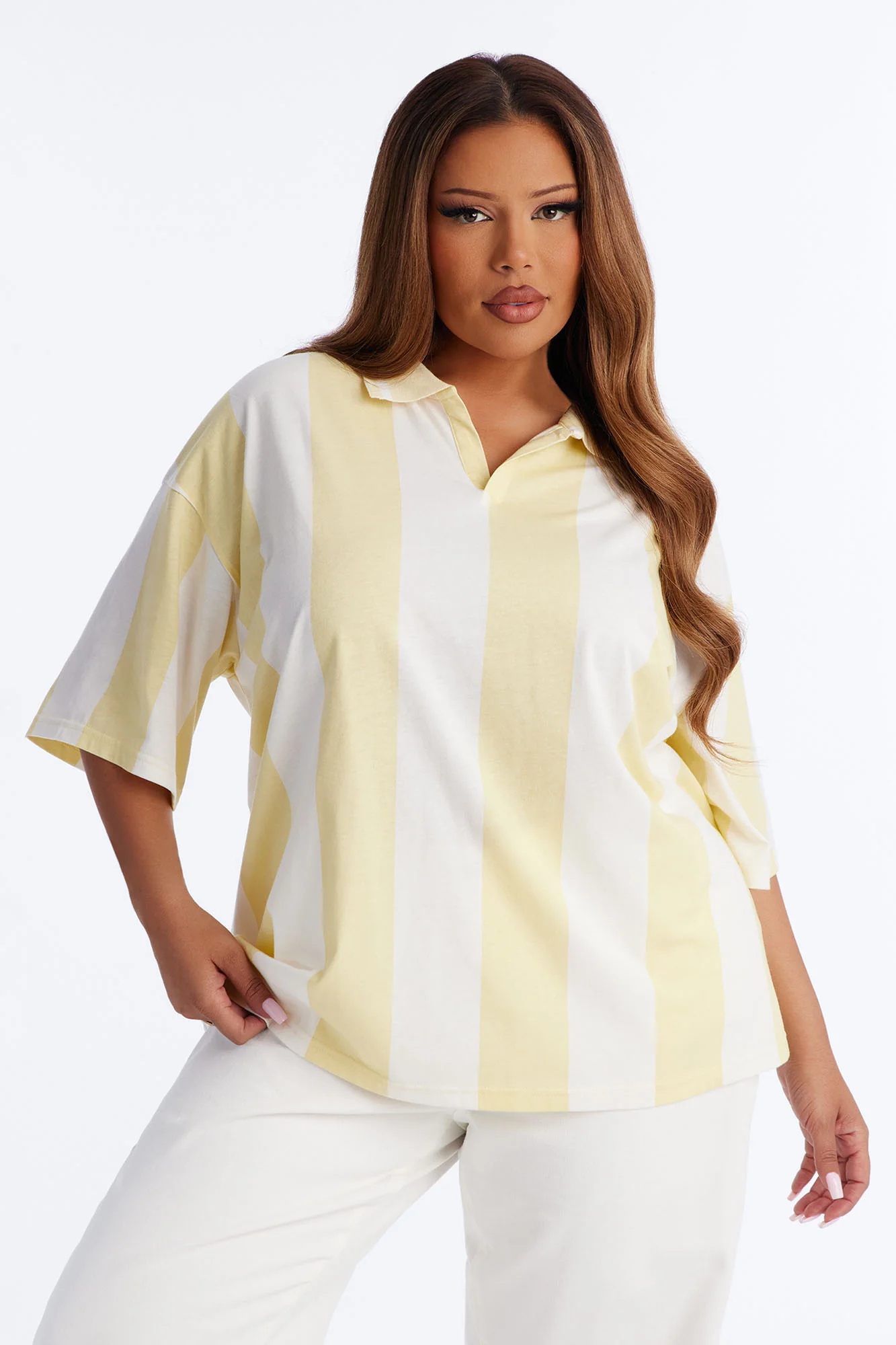 Varsity Crush Striped Short Sleeve Top - Yellow/combo - Image 5