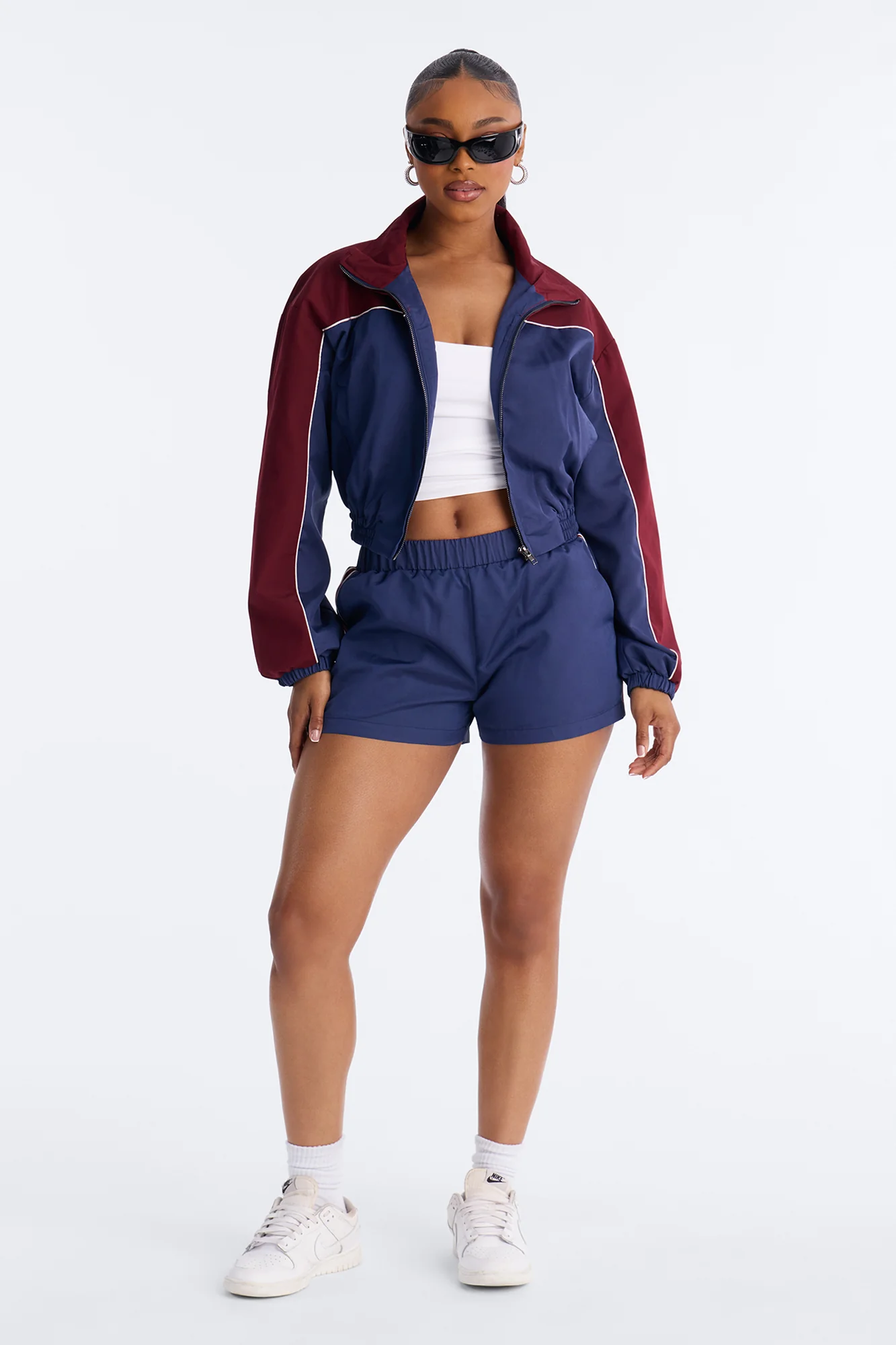 Varsity Girl Windbreaker Short Set - Navy/combo - Image 2