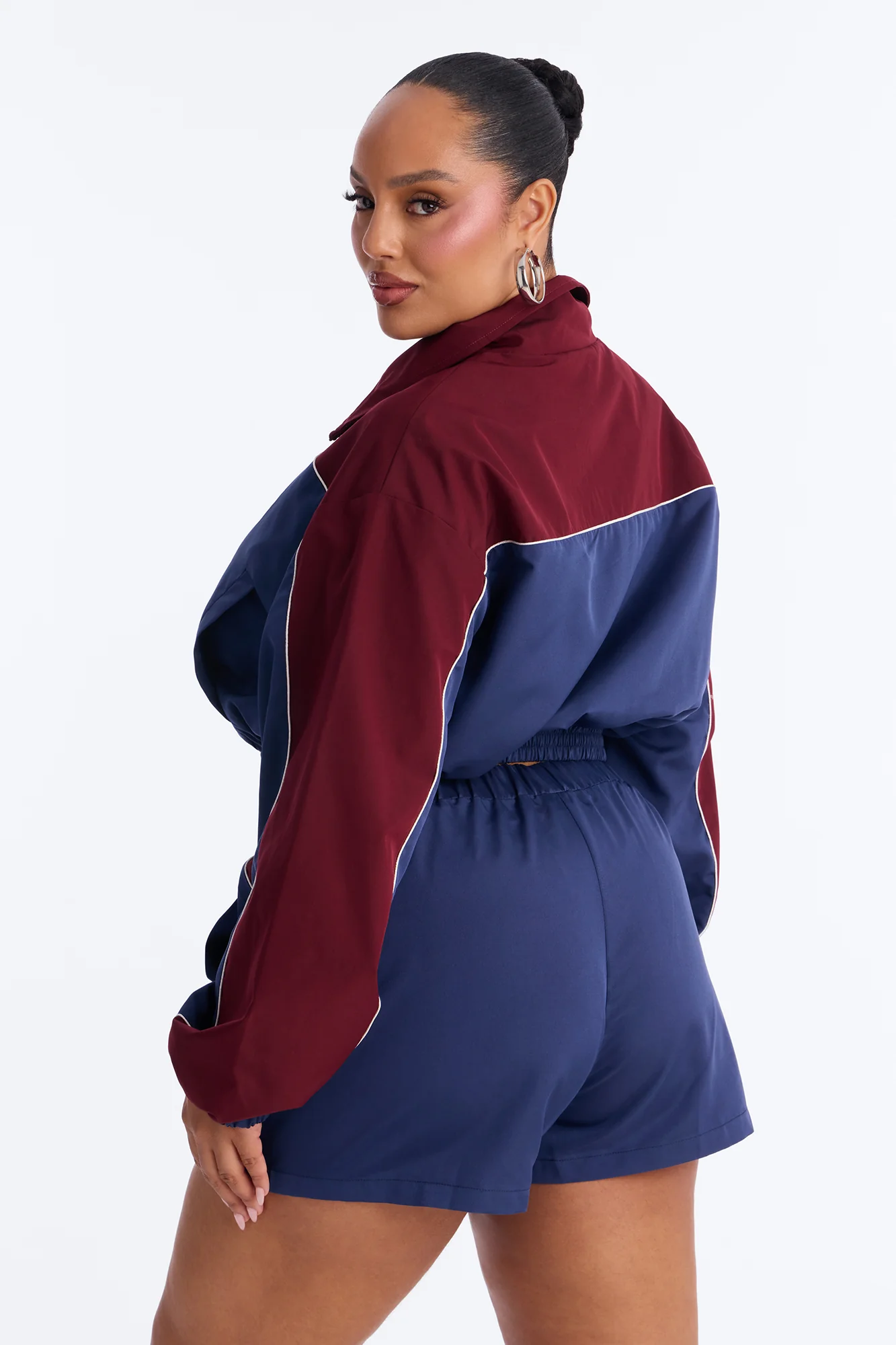 Varsity Girl Windbreaker Short Set - Navy/combo - Image 6