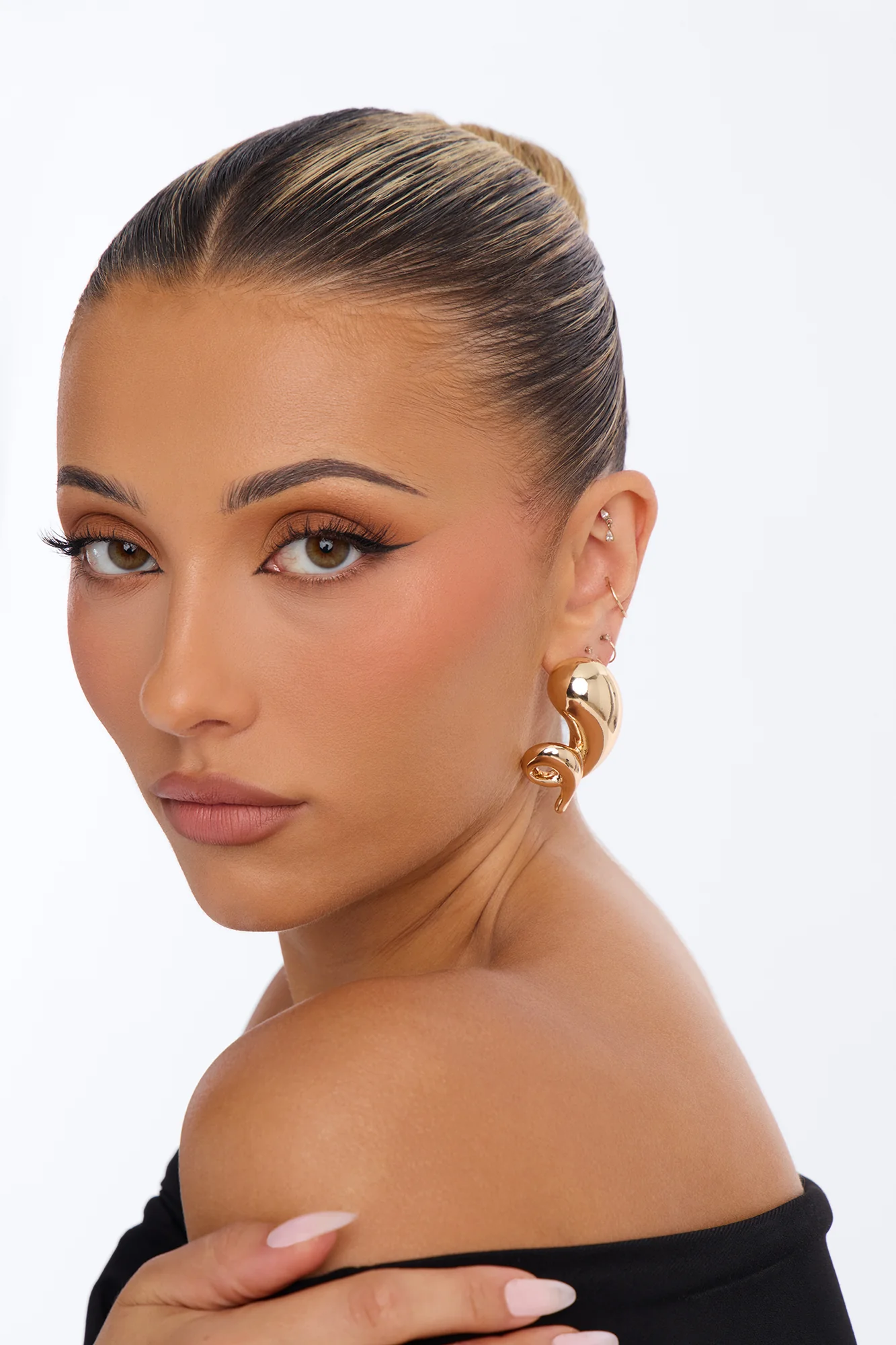 Velora Abstract Earrings - Gold - Image 2