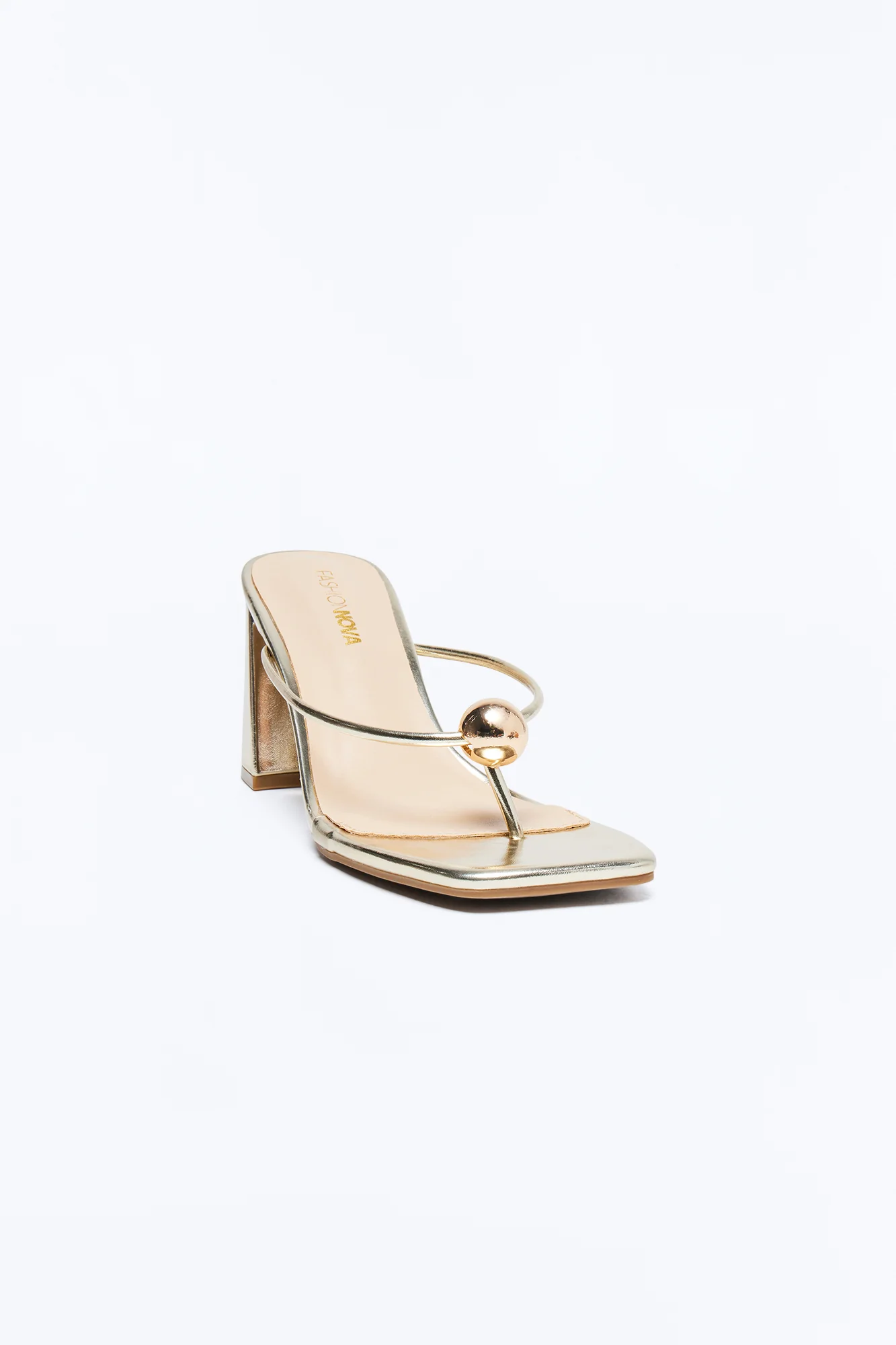 Venetian Hardware Thong Heels - Gold