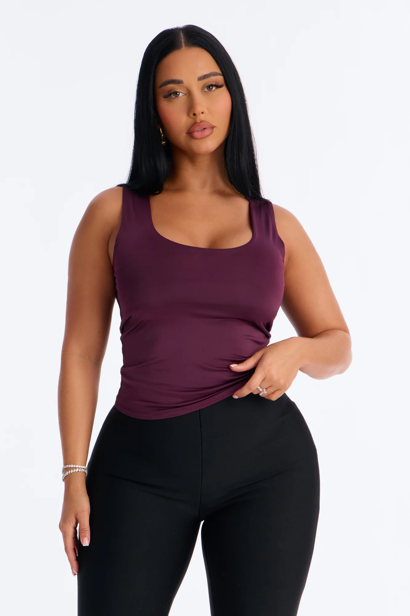 Venus Double Lined Tank Top - Plum
