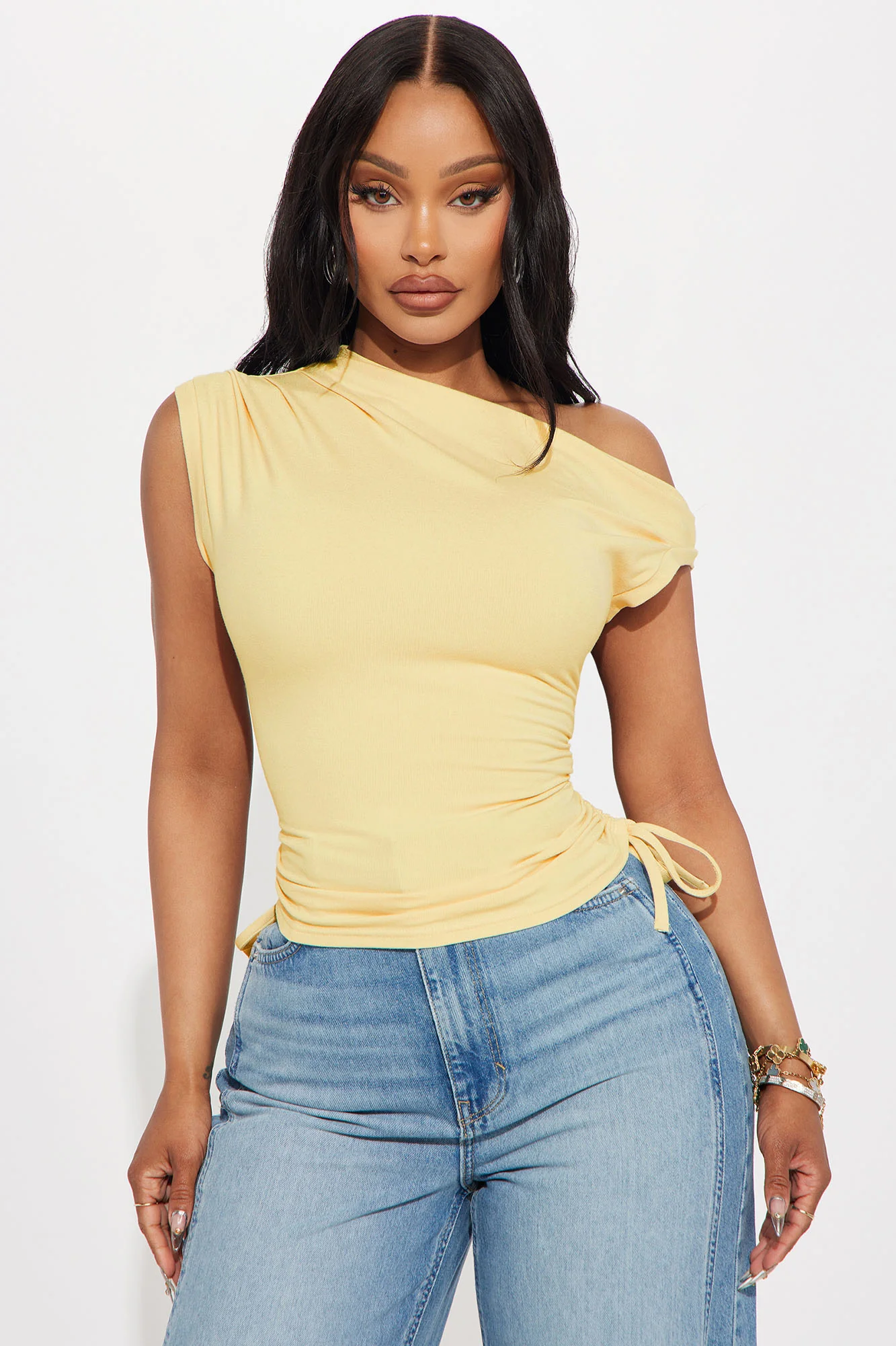 Vera One Shoulder Top - Butter Yellow