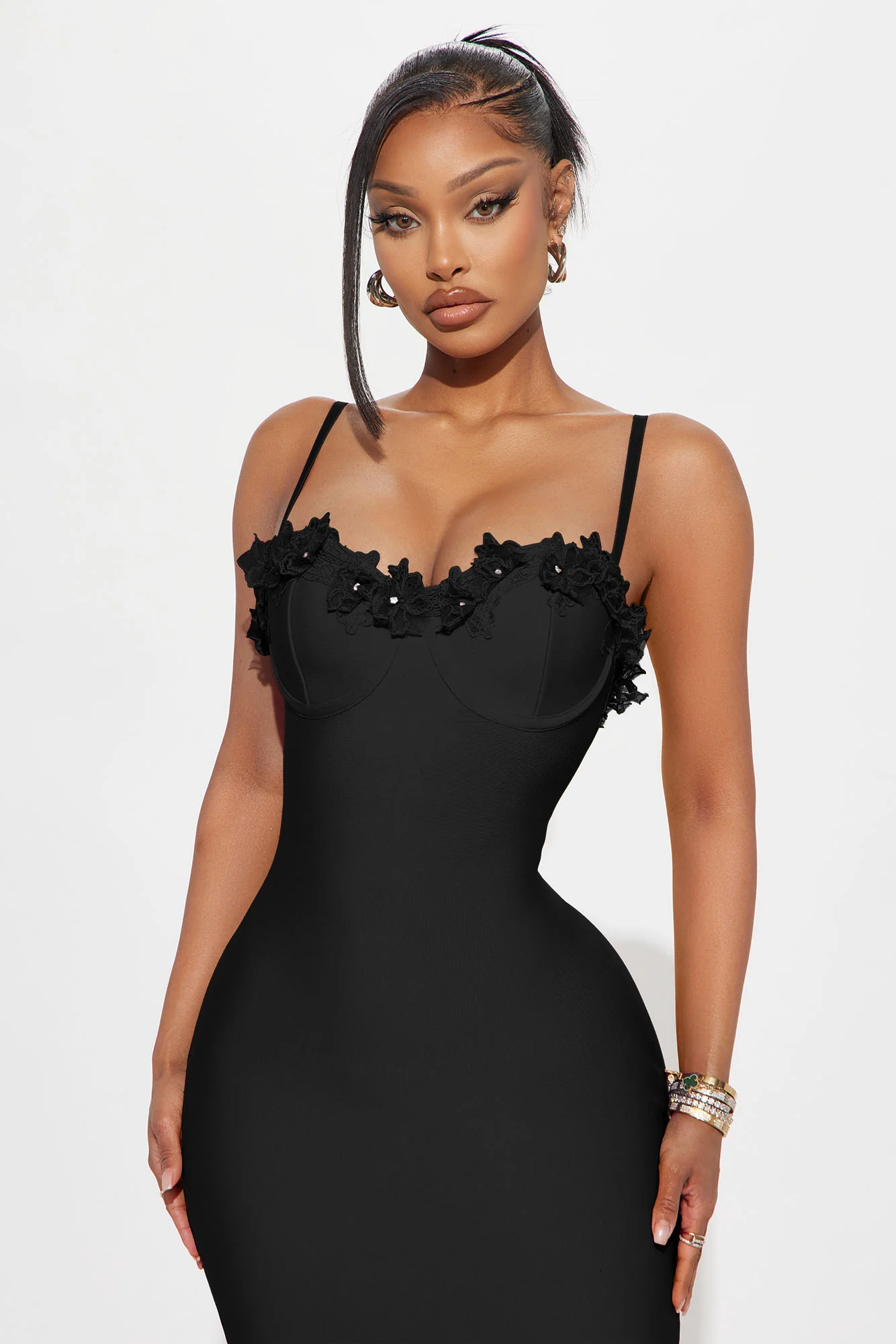 Verona Bandage Midi Dress - Black - Image 2