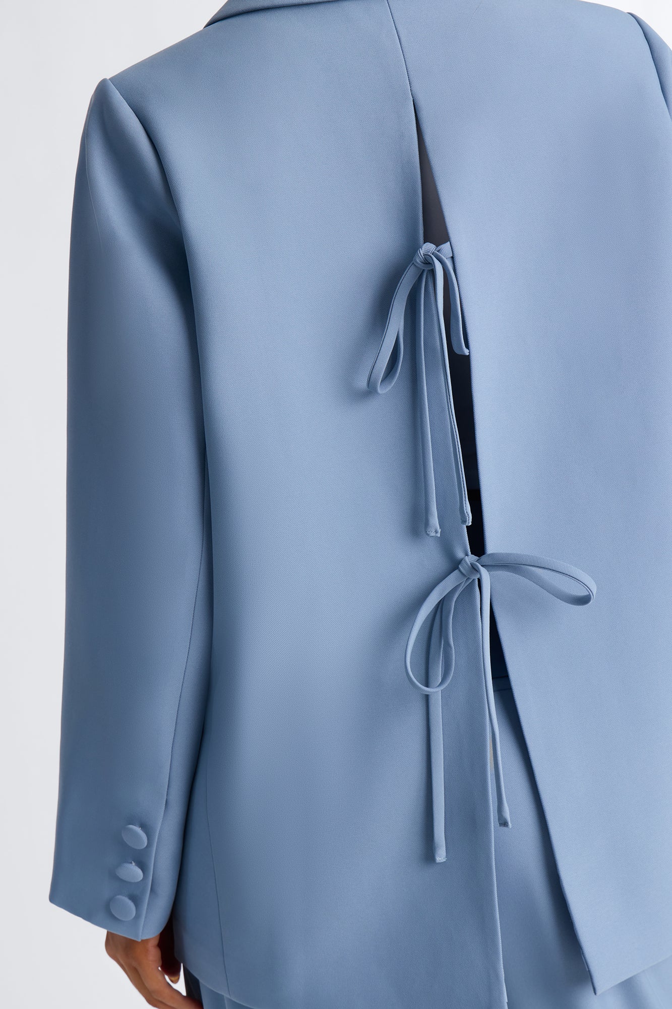 Veronica Blazer Cinched Pant Set - Dusty Blue - Image 4