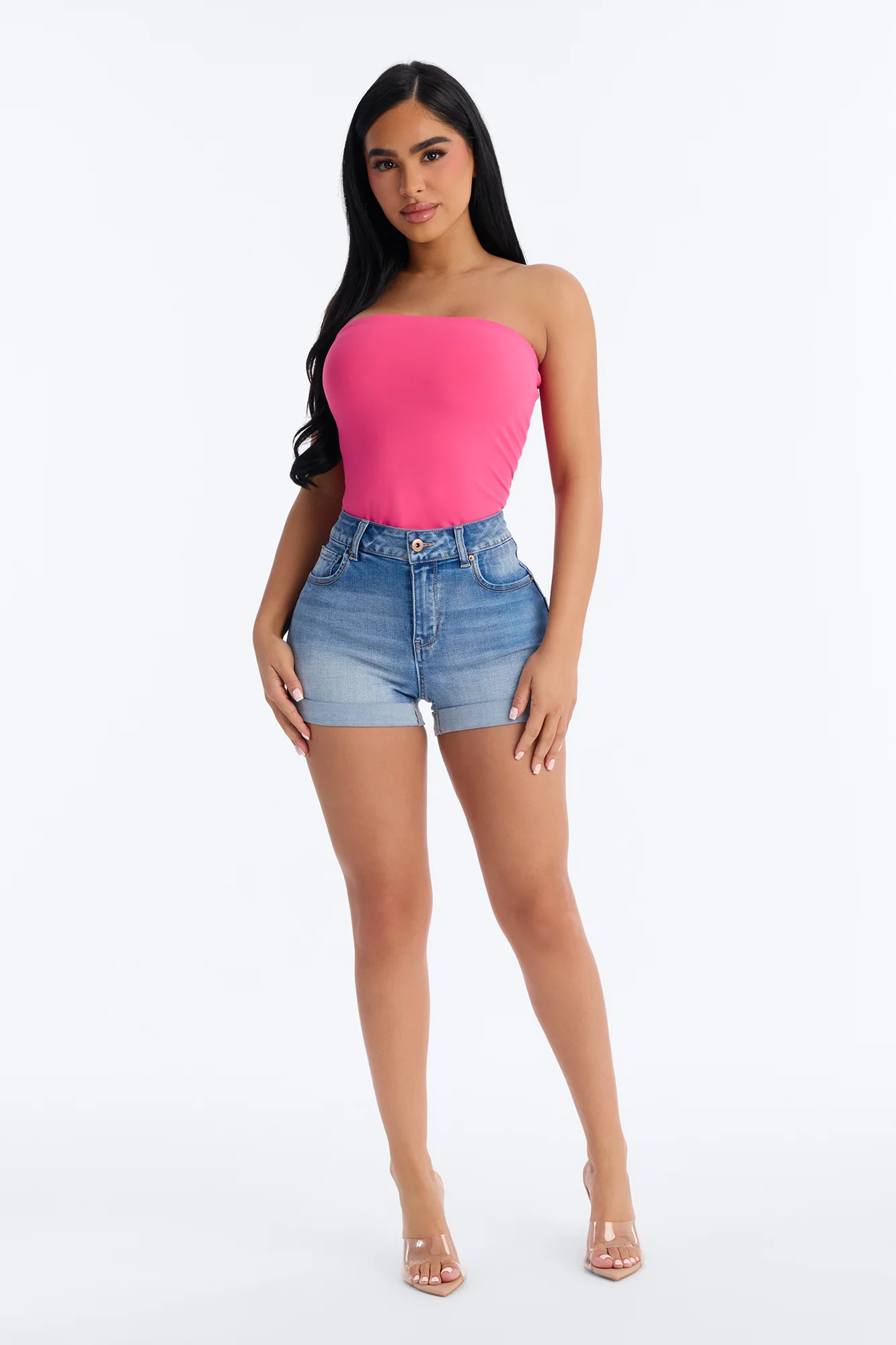 Veronica Double Lined Tube Top - Fuchsia - Image 2
