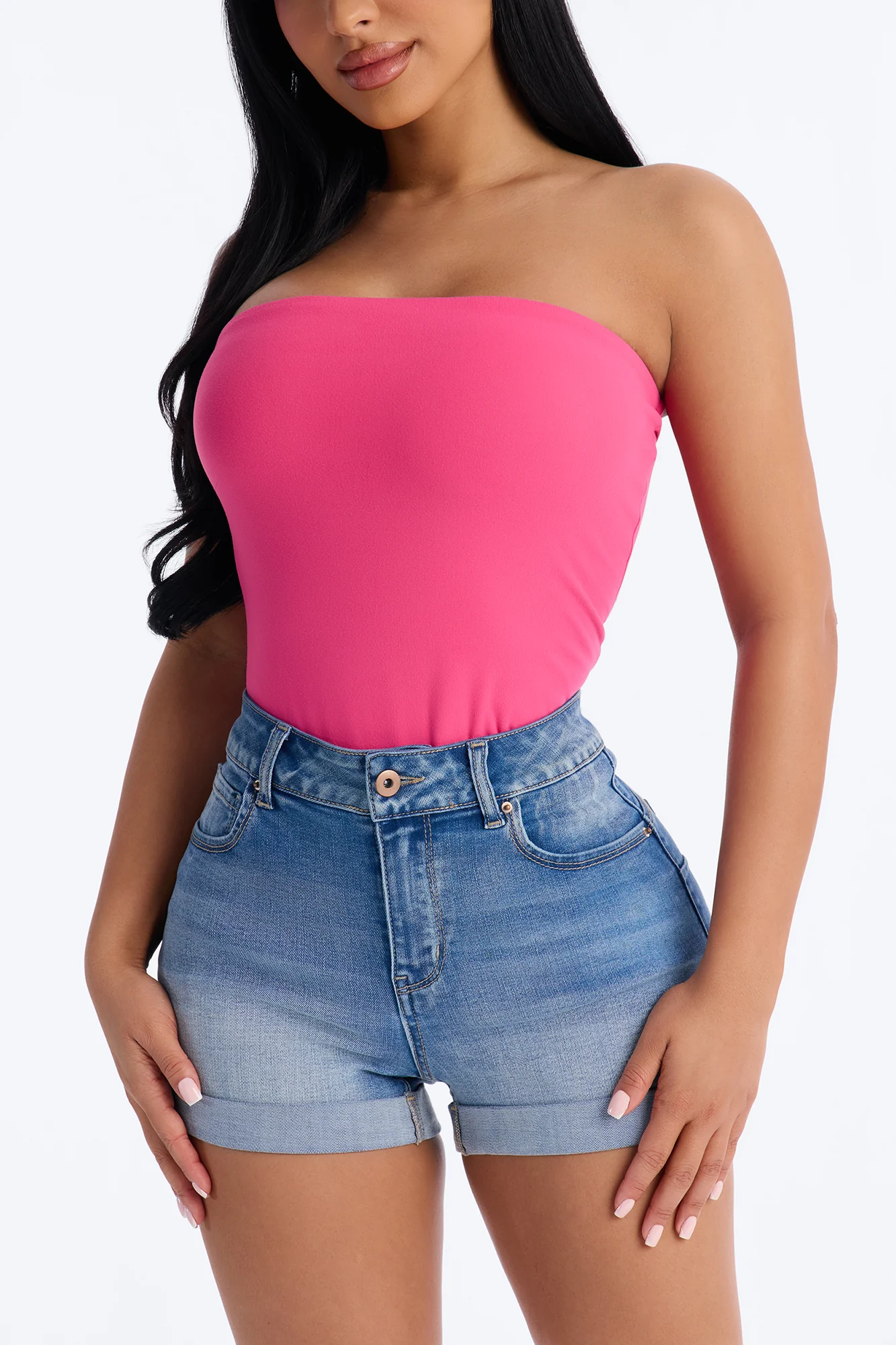 Veronica Double Lined Tube Top - Fuchsia - Image 3