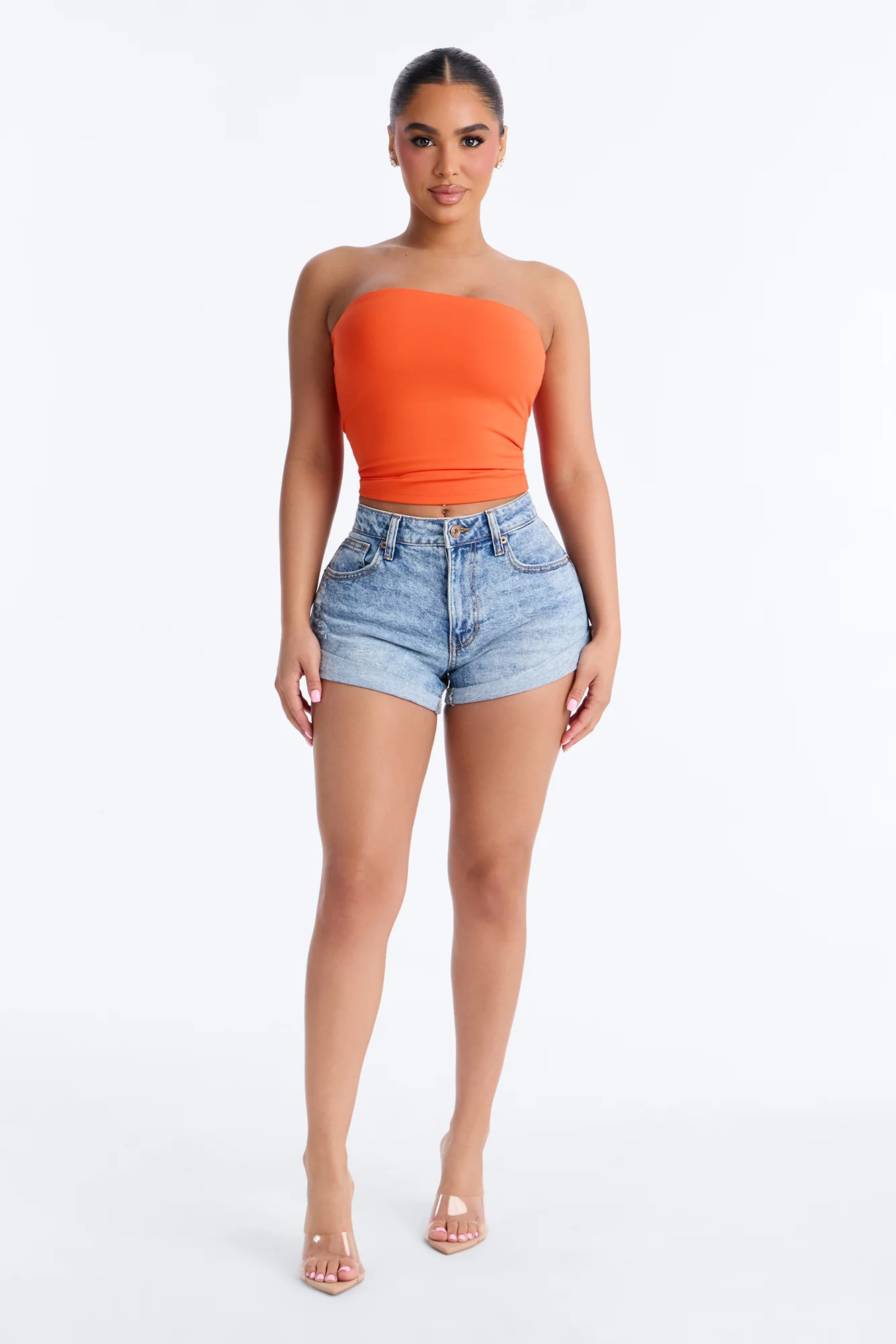 Veronica Double Lined Tube Top - Orange - Image 2