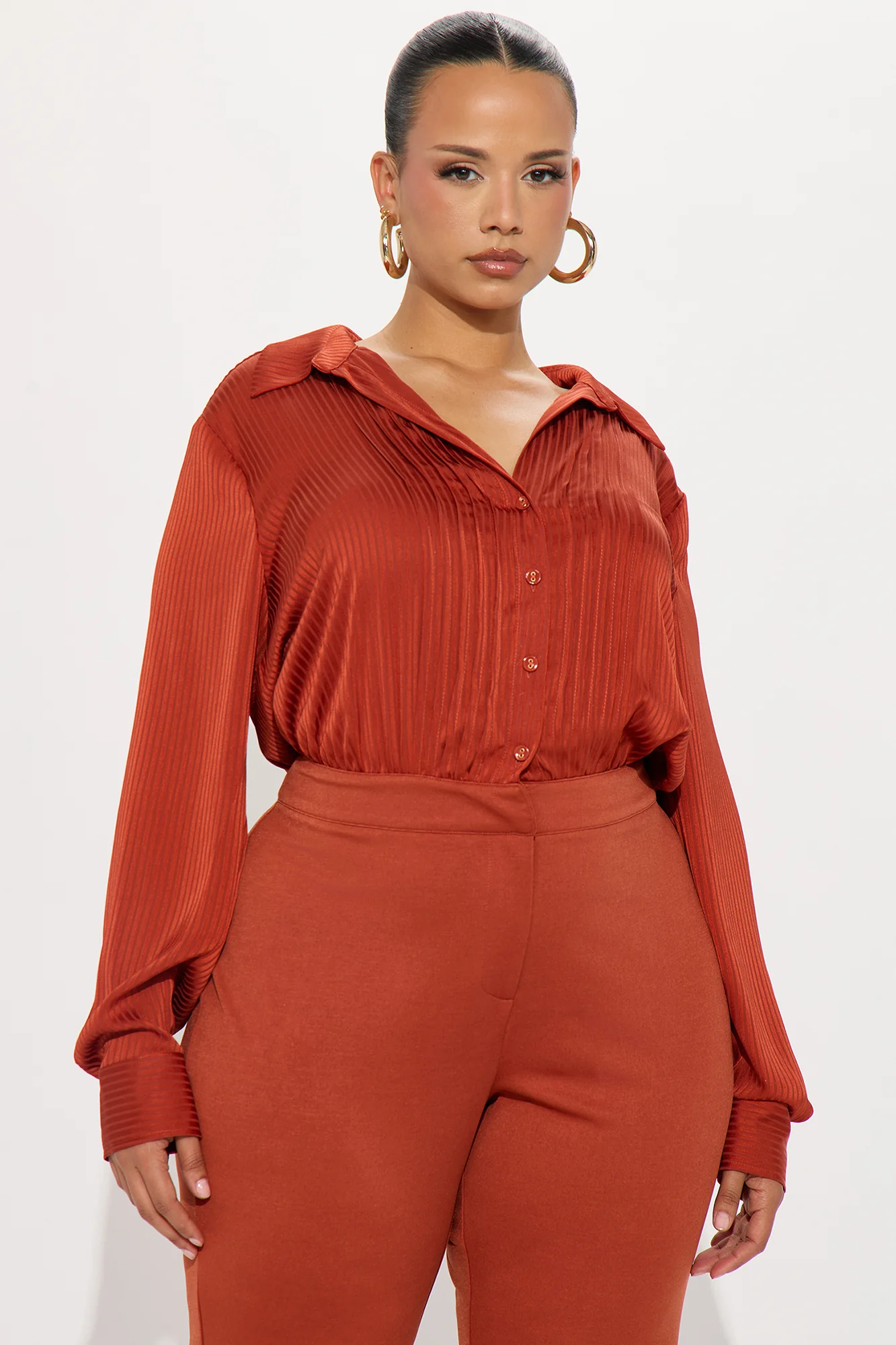 Veronica Satin Jumpsuit - Rust - Image 5