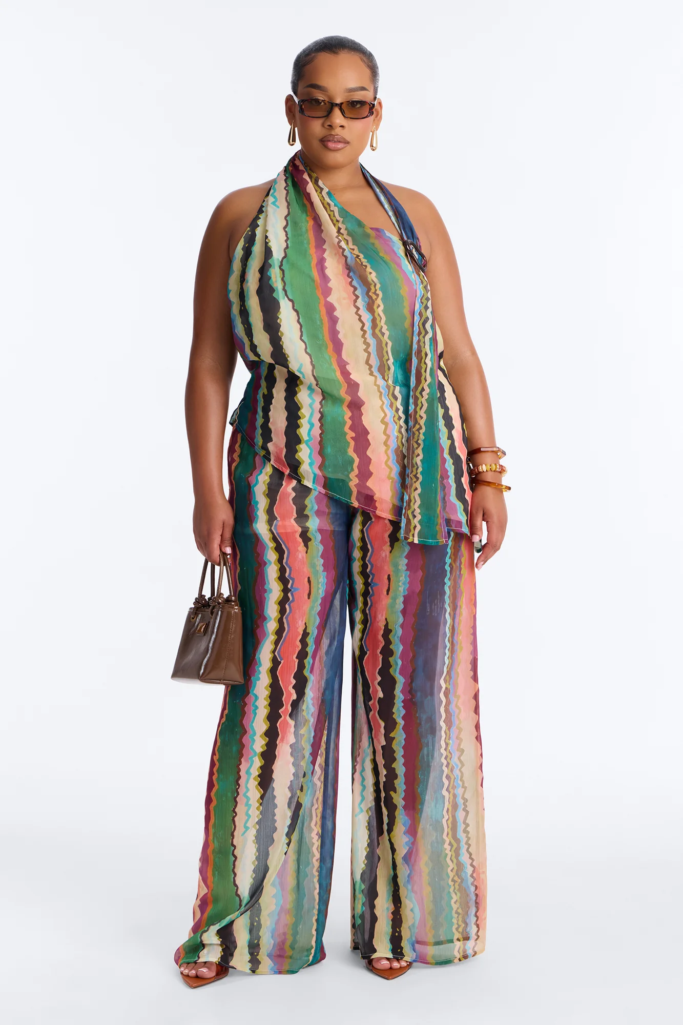 Victoria Getaway Chiffon Pant Set - Multi Color - Image 6