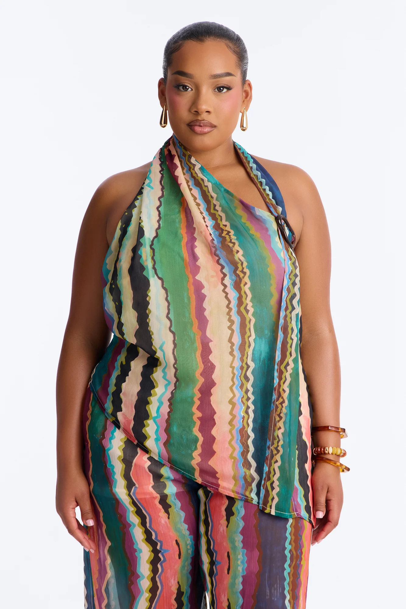 Victoria Getaway Chiffon Pant Set - Multi Color - Image 7