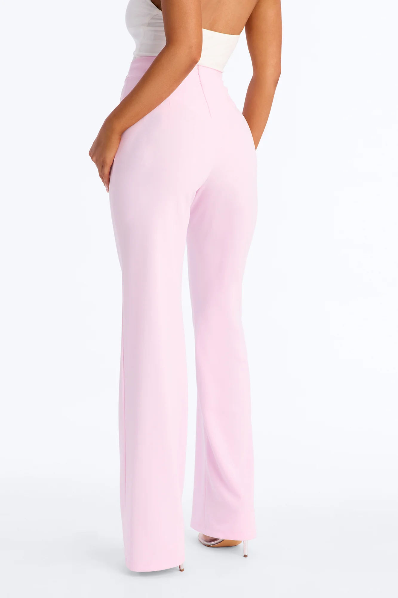 Victoria High Waisted Dress Pants - Light Pink - Image 3
