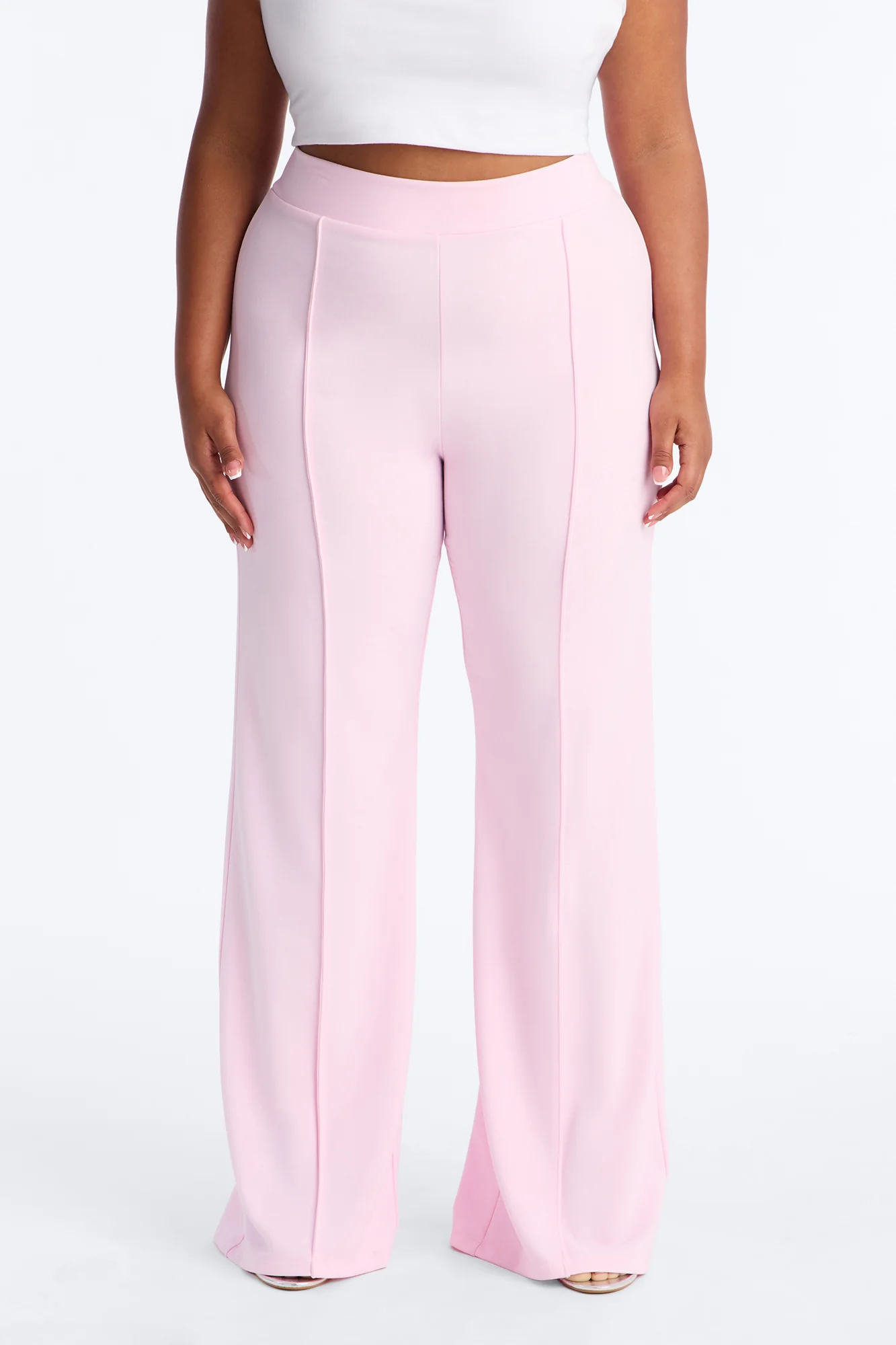 Victoria High Waisted Dress Pants - Light Pink - Image 5