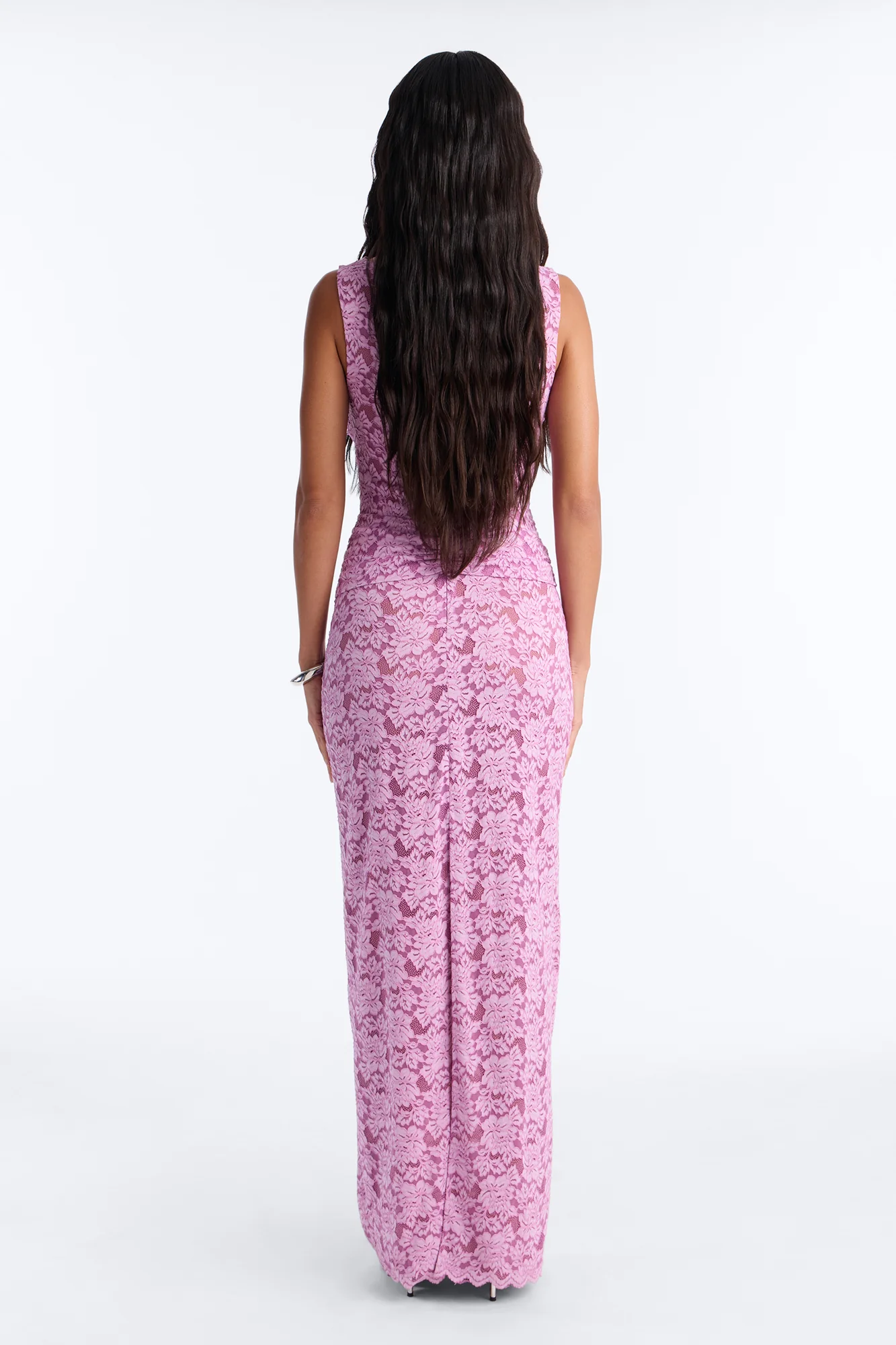 Victorian Bloom Lace Maxi Dress - Orchid - Image 4