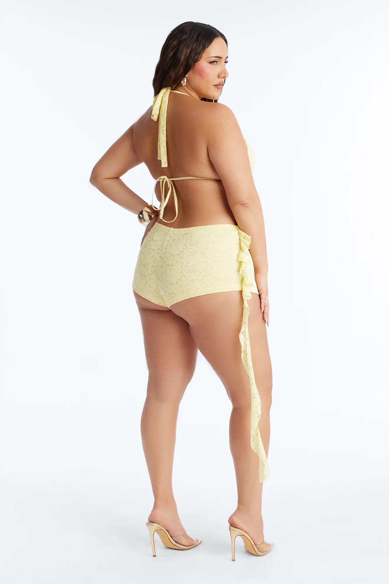 Viridiana Lace Romper - Yellow - Image 8
