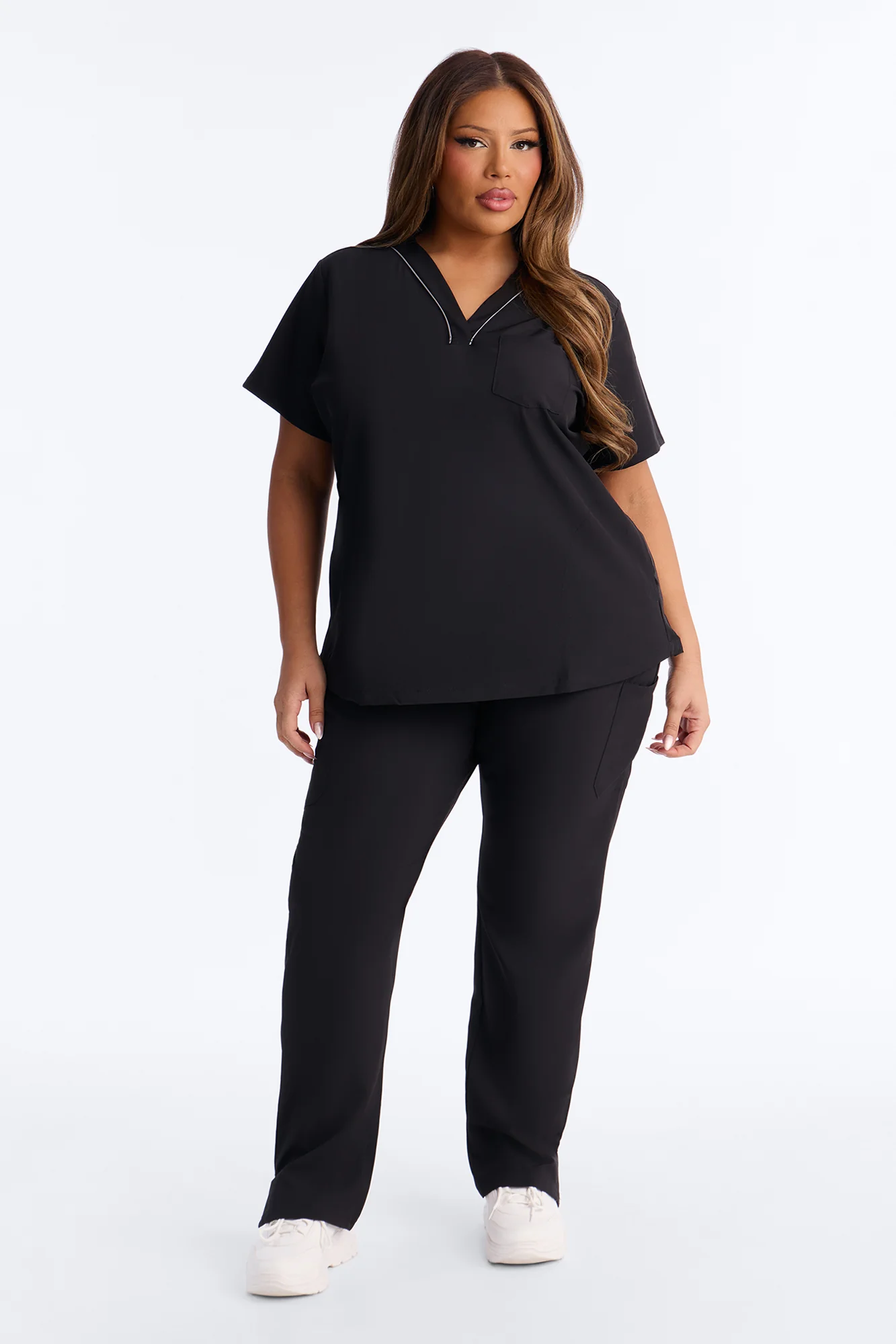 Vitals Only Straight Leg Scrub Set - Black - Image 4