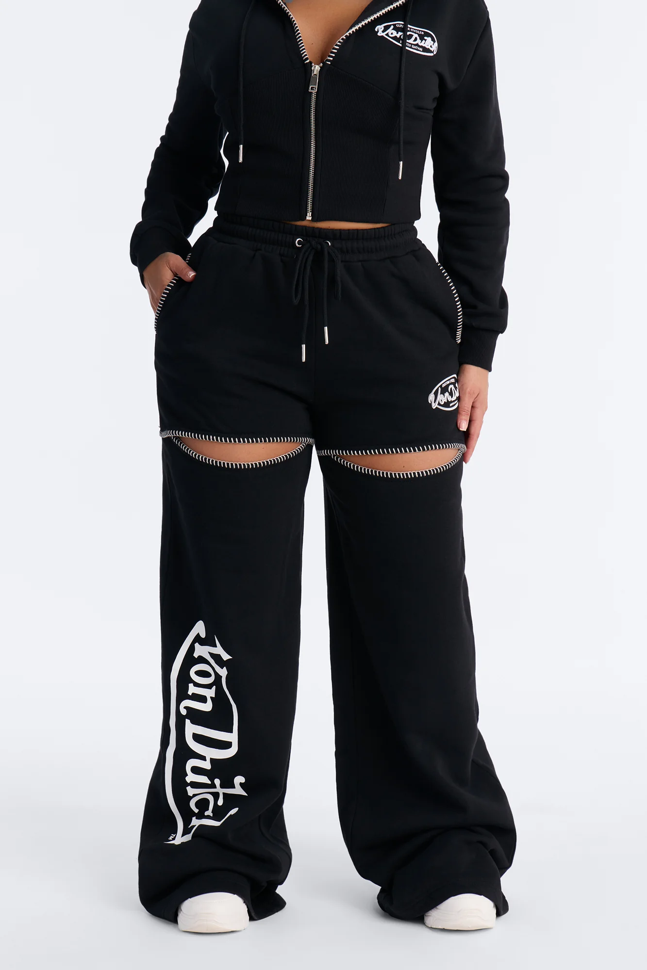 Von Dutch After Hours Fleece Pants - Black - Image 2