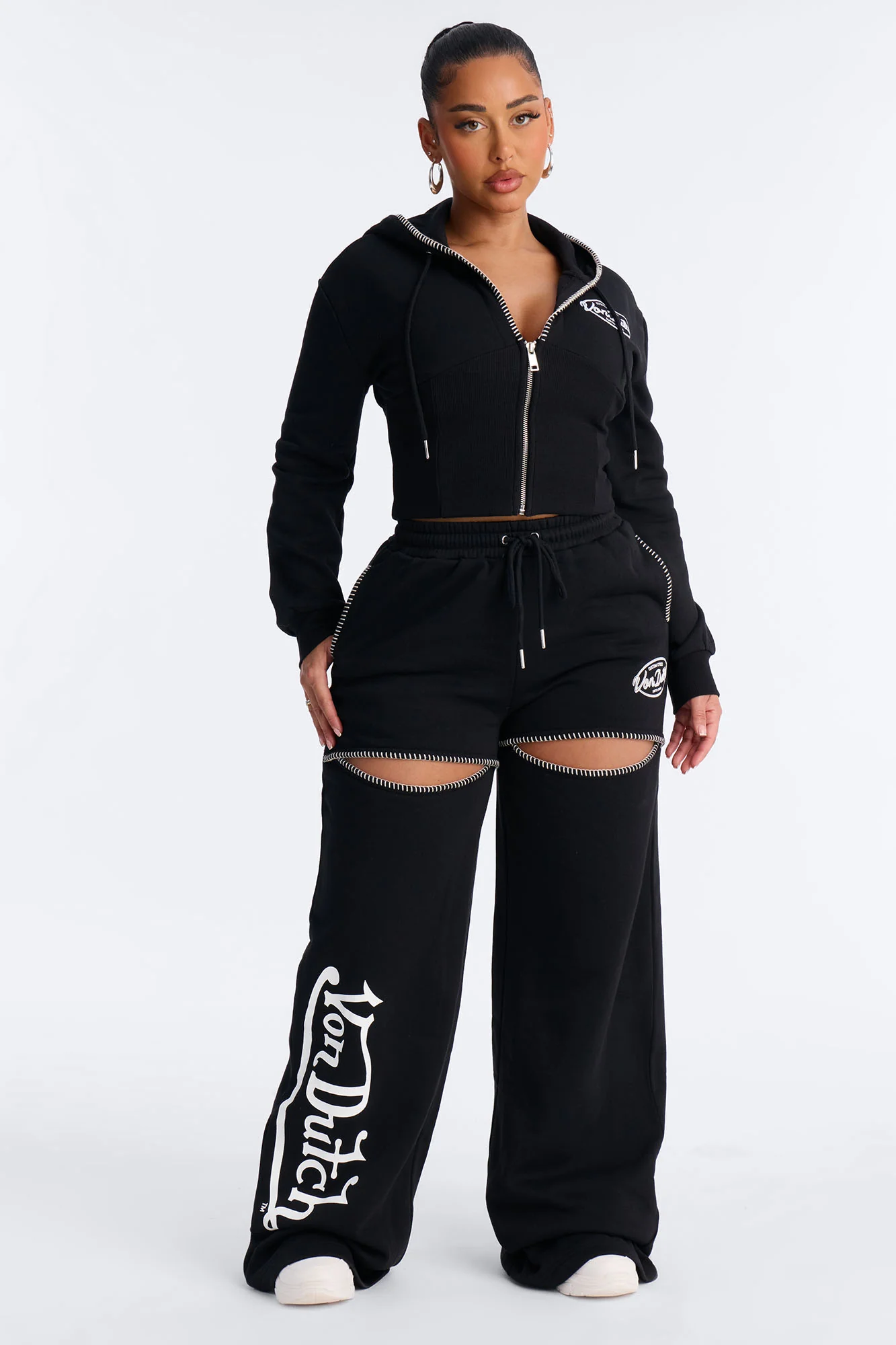 Von Dutch After Hours Sweatshirt Zip Up - Black - Image 2