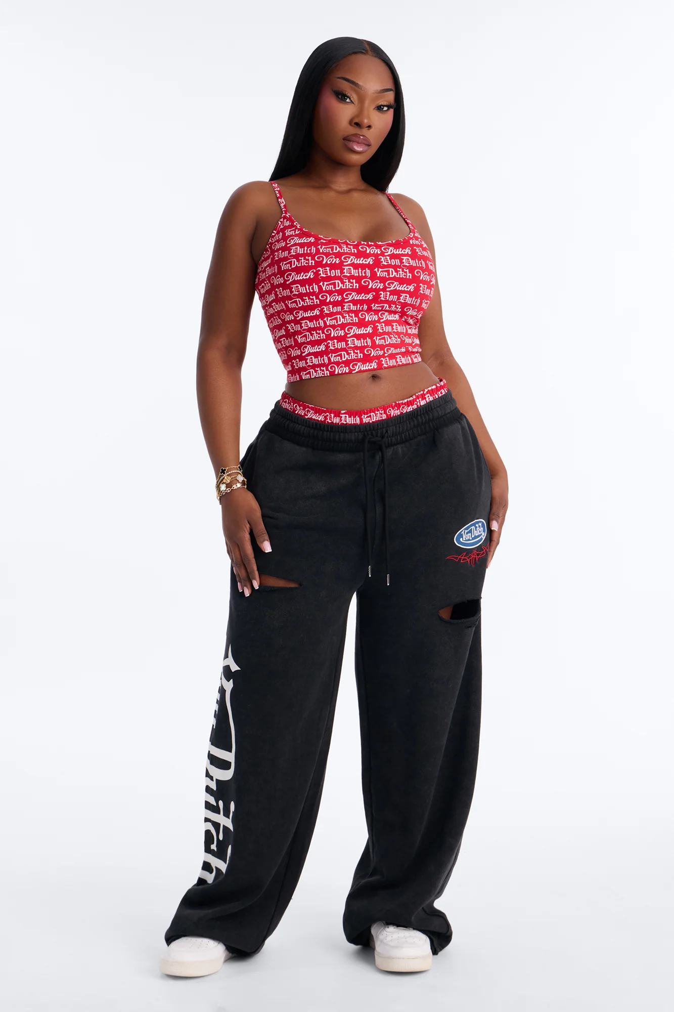 Von Dutch All Over Logo Micro Tank - Red - Image 5