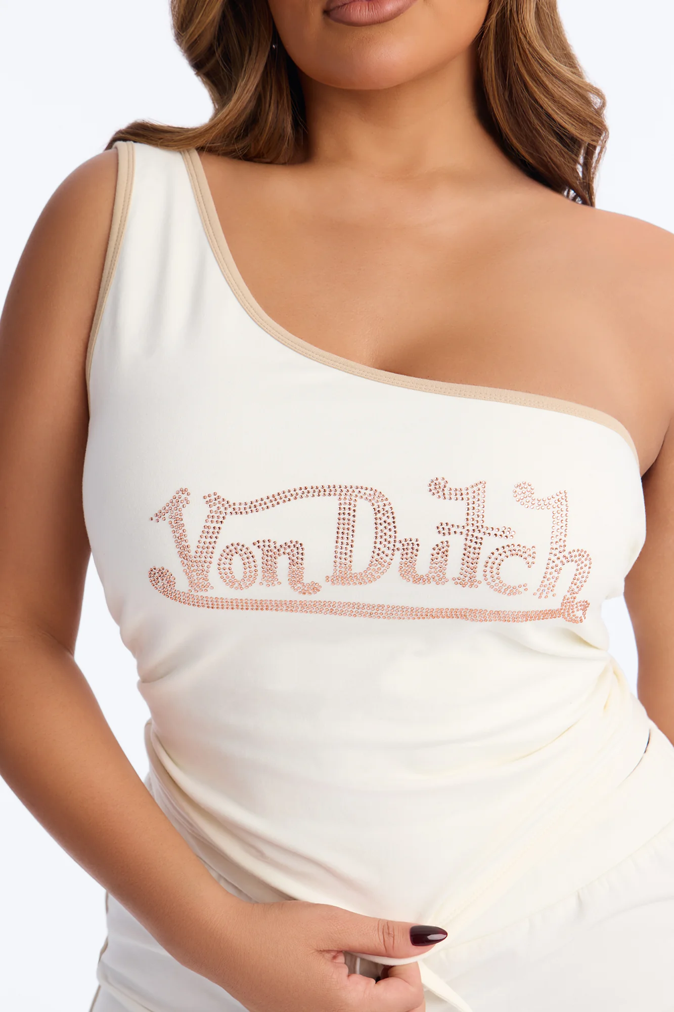 Von Dutch Babe Off Set Tank - Cream - Image 7
