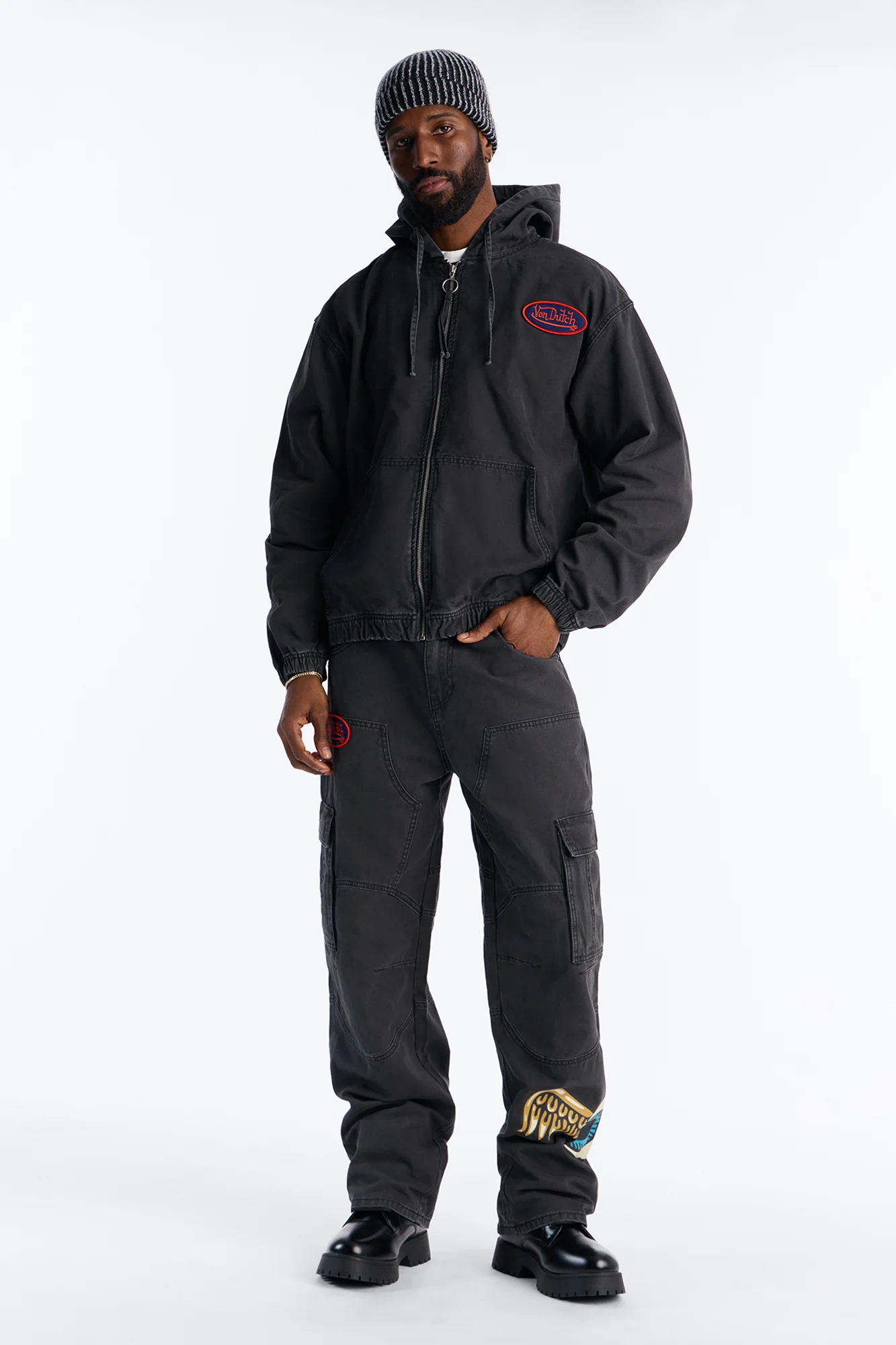 Von Dutch Baggy Flying Eyeball Jean - Black Wash - Image 2