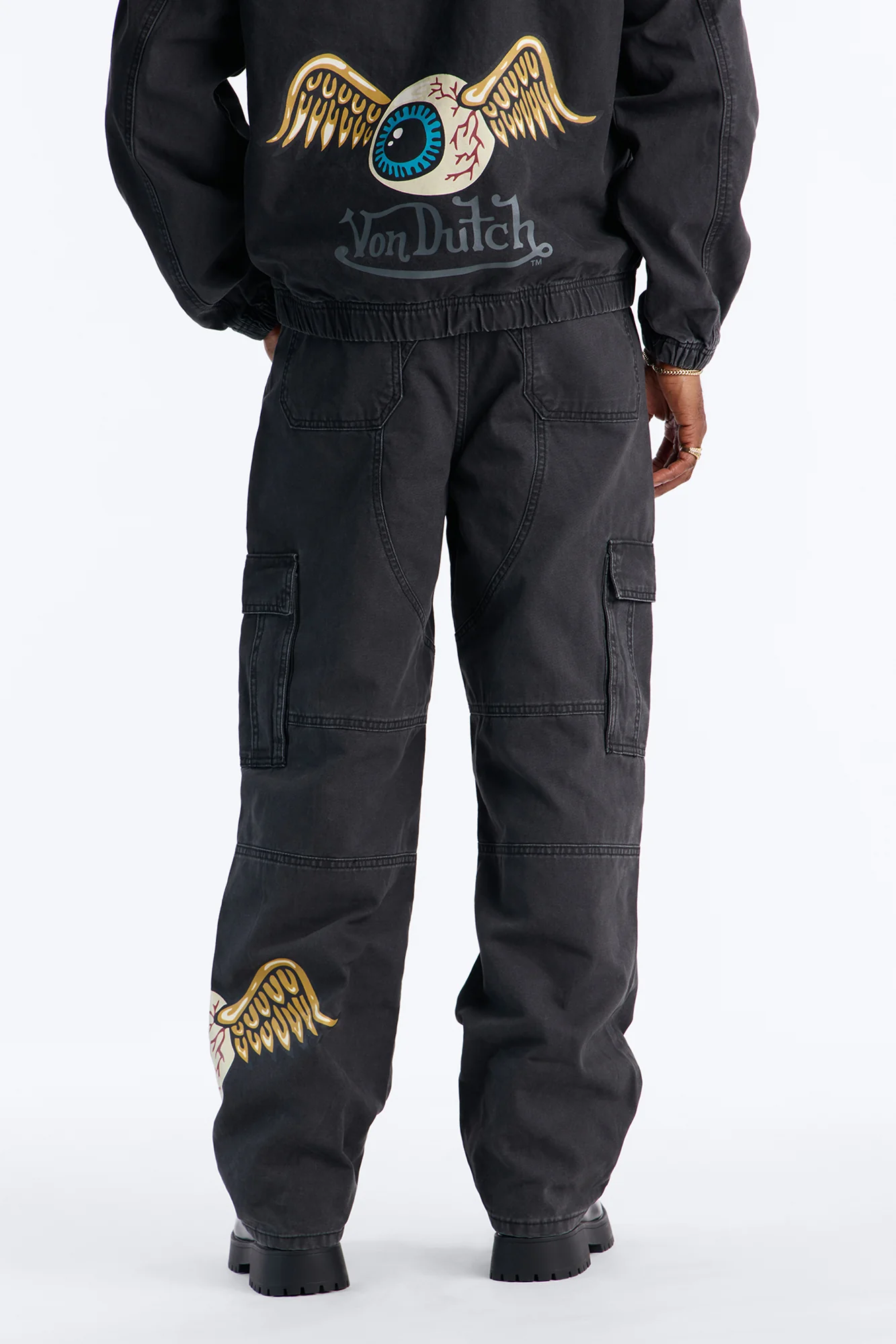 Von Dutch Baggy Flying Eyeball Jean - Black Wash - Image 6