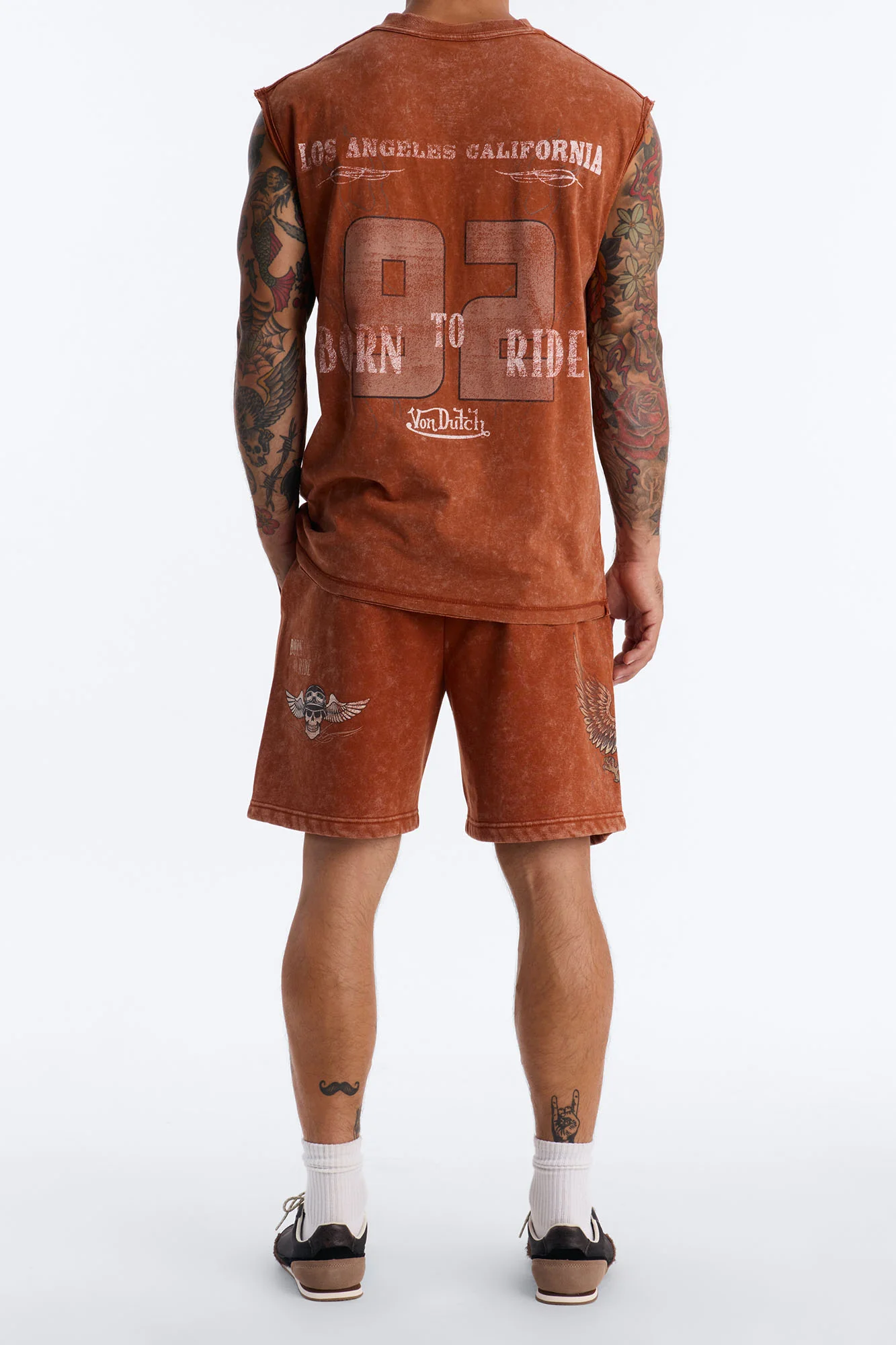 Von Dutch Born To Ride Sweatshort - Orange - Image 4