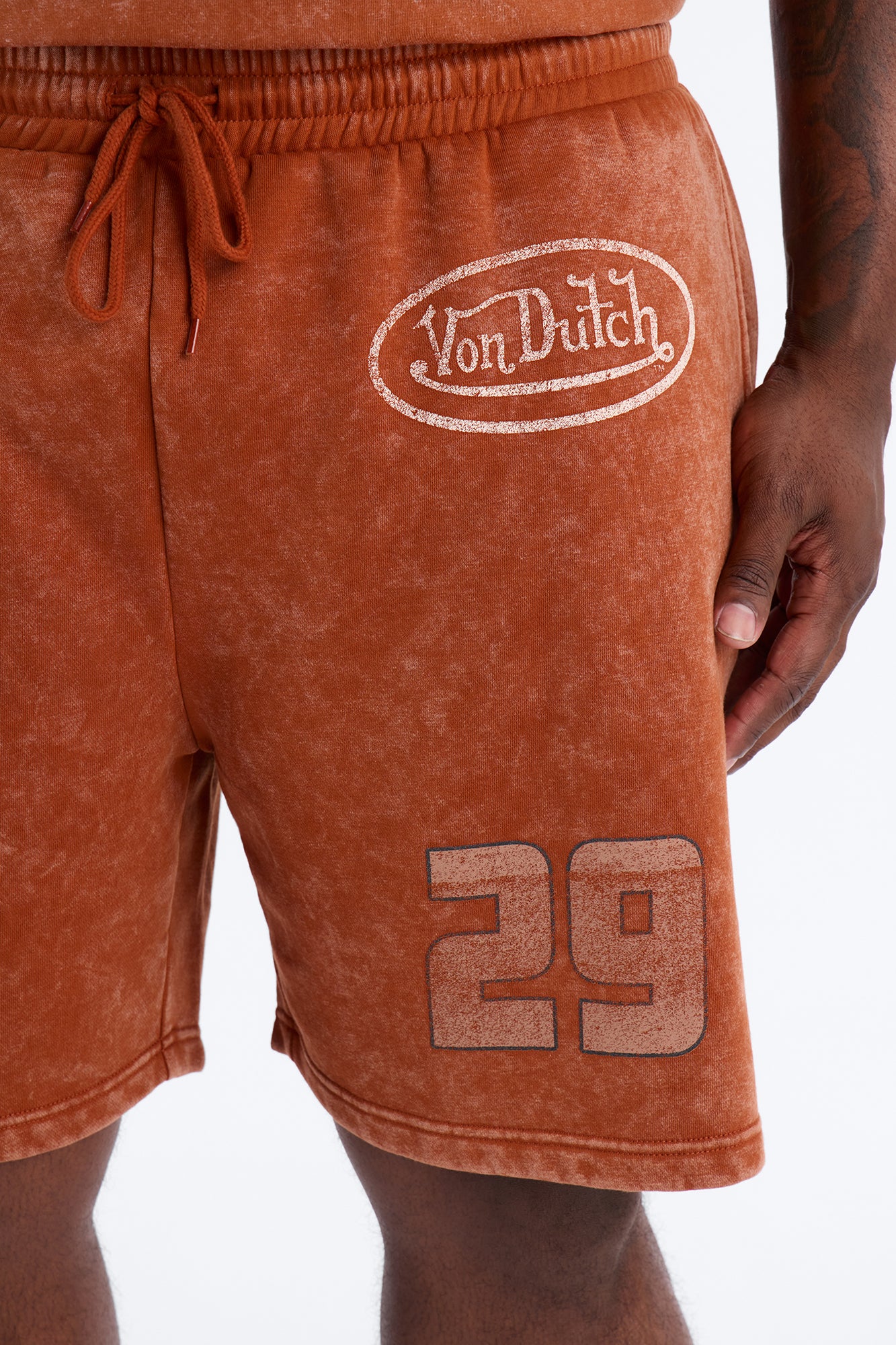 Von Dutch Born To Ride Sweatshort - Orange - Image 7