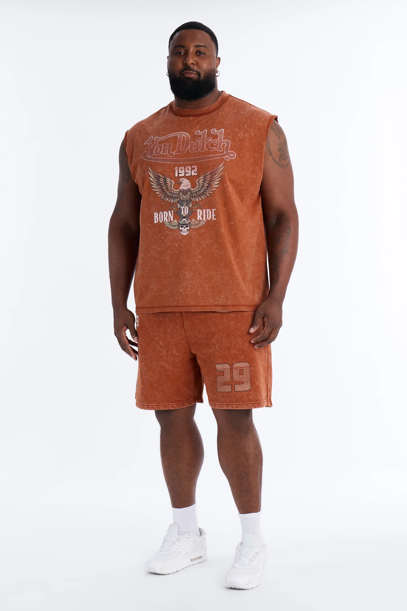 Von Dutch Born To Ride Sweatshort - Orange - Image 9