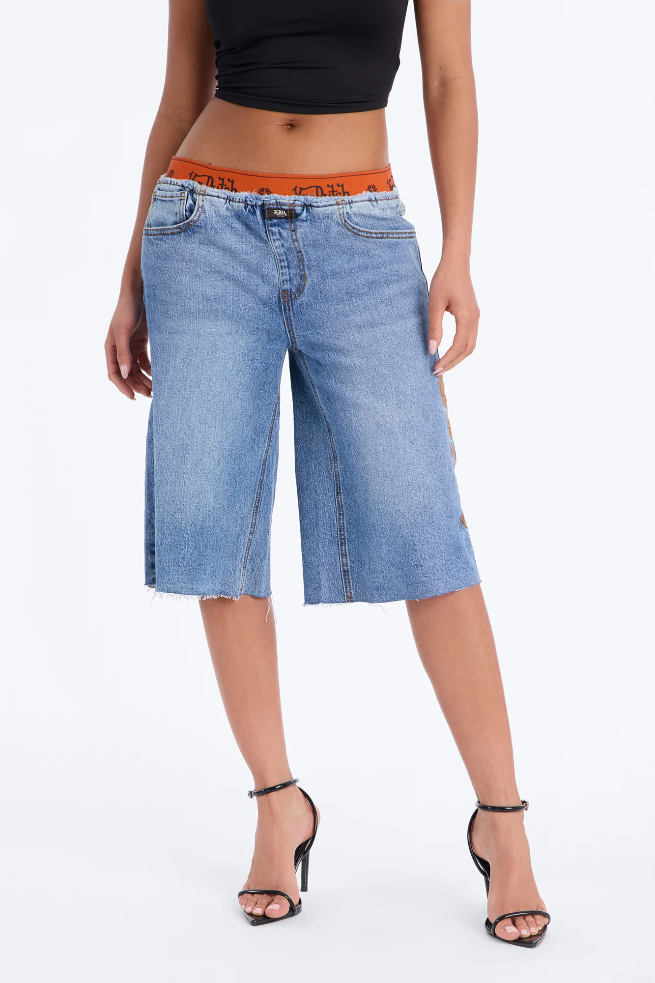 Von Dutch Boxer Denim Jorts - Medium Wash - Image 2