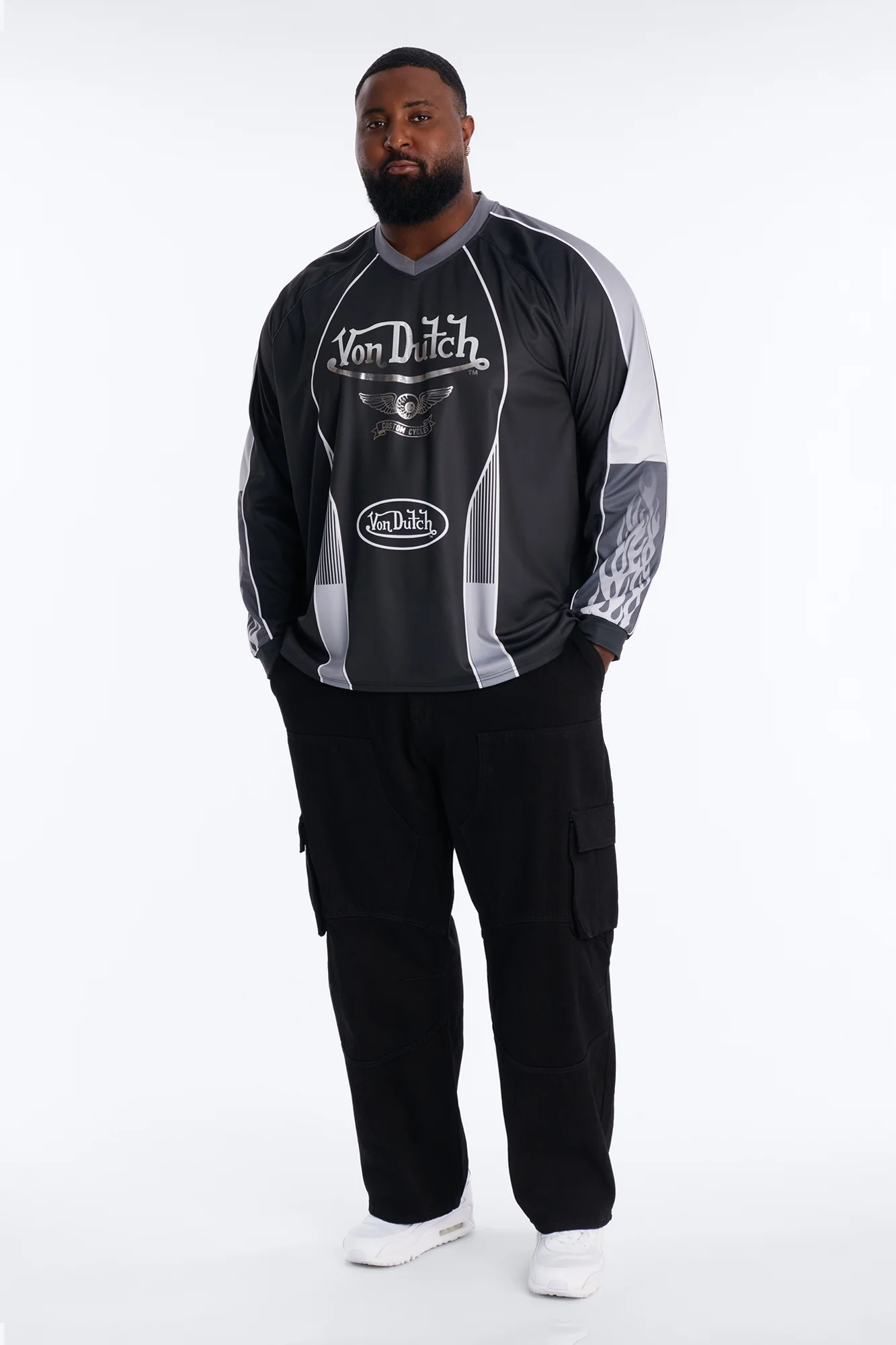 Von Dutch Chrome Flame Jersey - Black - Image 6