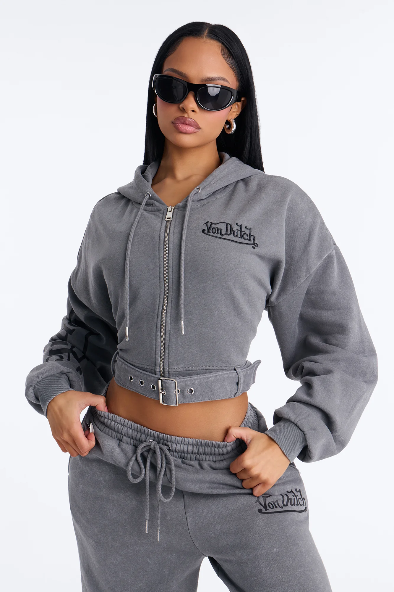 Von Dutch Edgy Washed Fleece Hoodie - Black Wash
