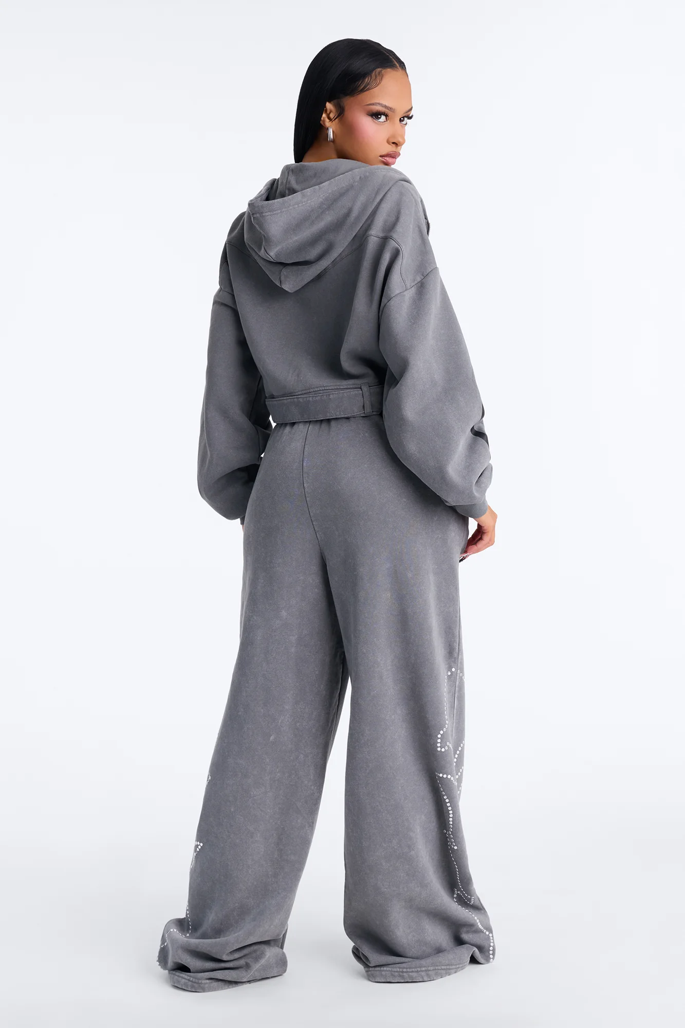 Von Dutch Edgy Washed Fleece Hoodie - Black Wash - Image 4