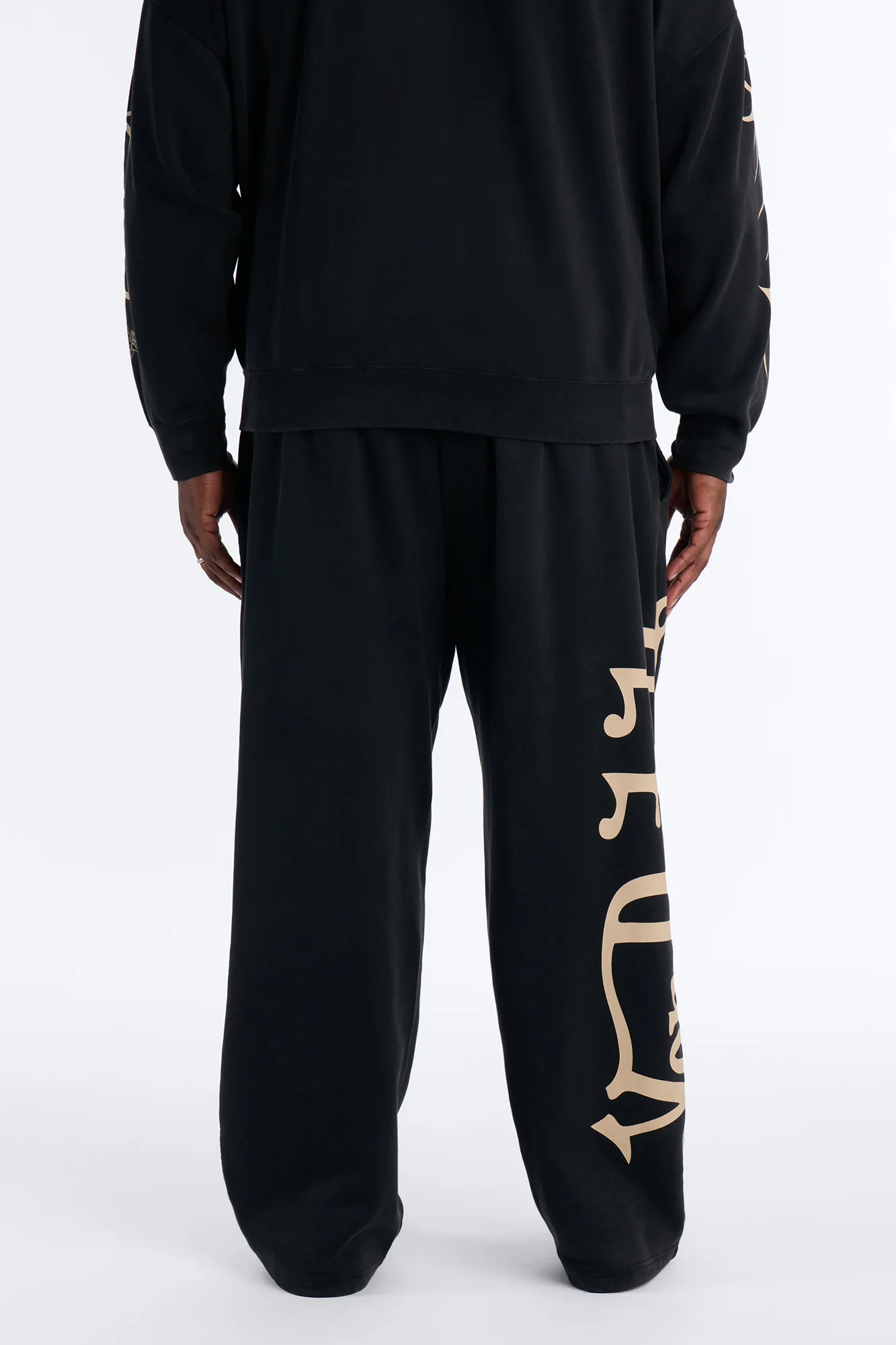 Von Dutch Embroidery Patches Wide Leg Sweatpant - Black Wash - Image 5