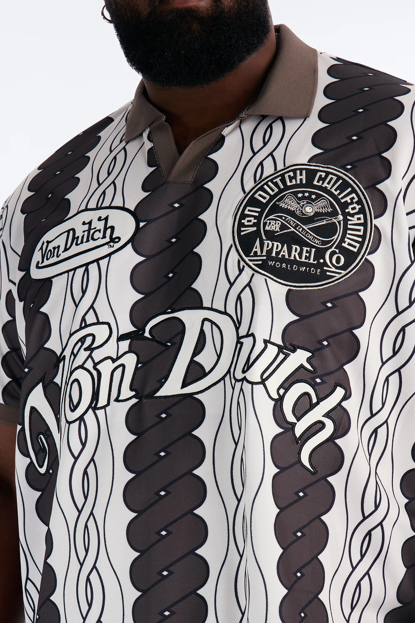 Von Dutch Johnny Collar Soccer Jersey - Chocolate - Image 7
