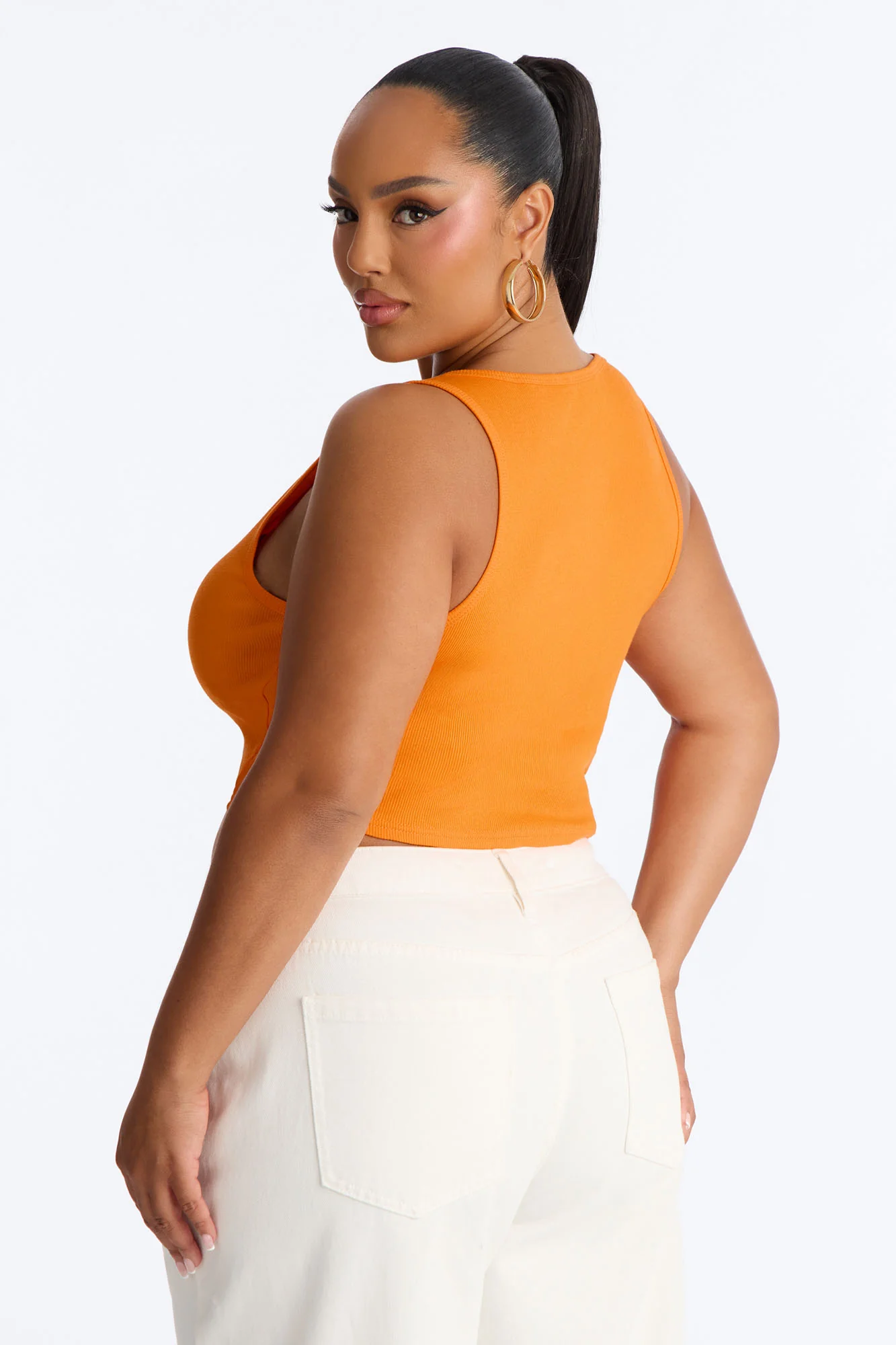 Von Dutch Logo Crop Tank - Orange - Image 6