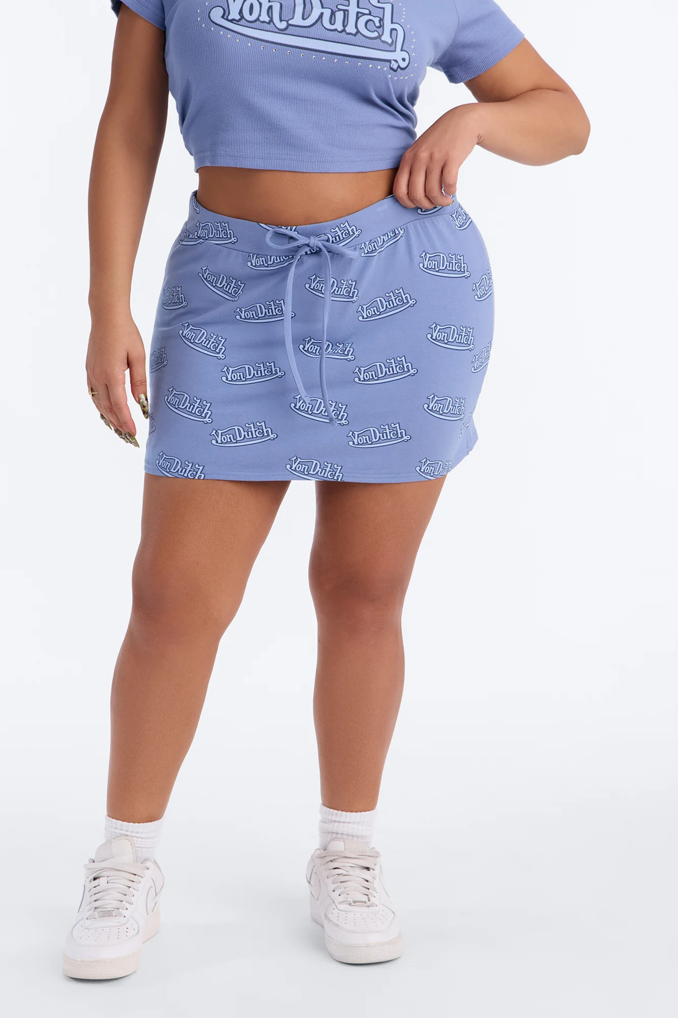 Von Dutch Logo Mini Skirt - Denim - Image 6