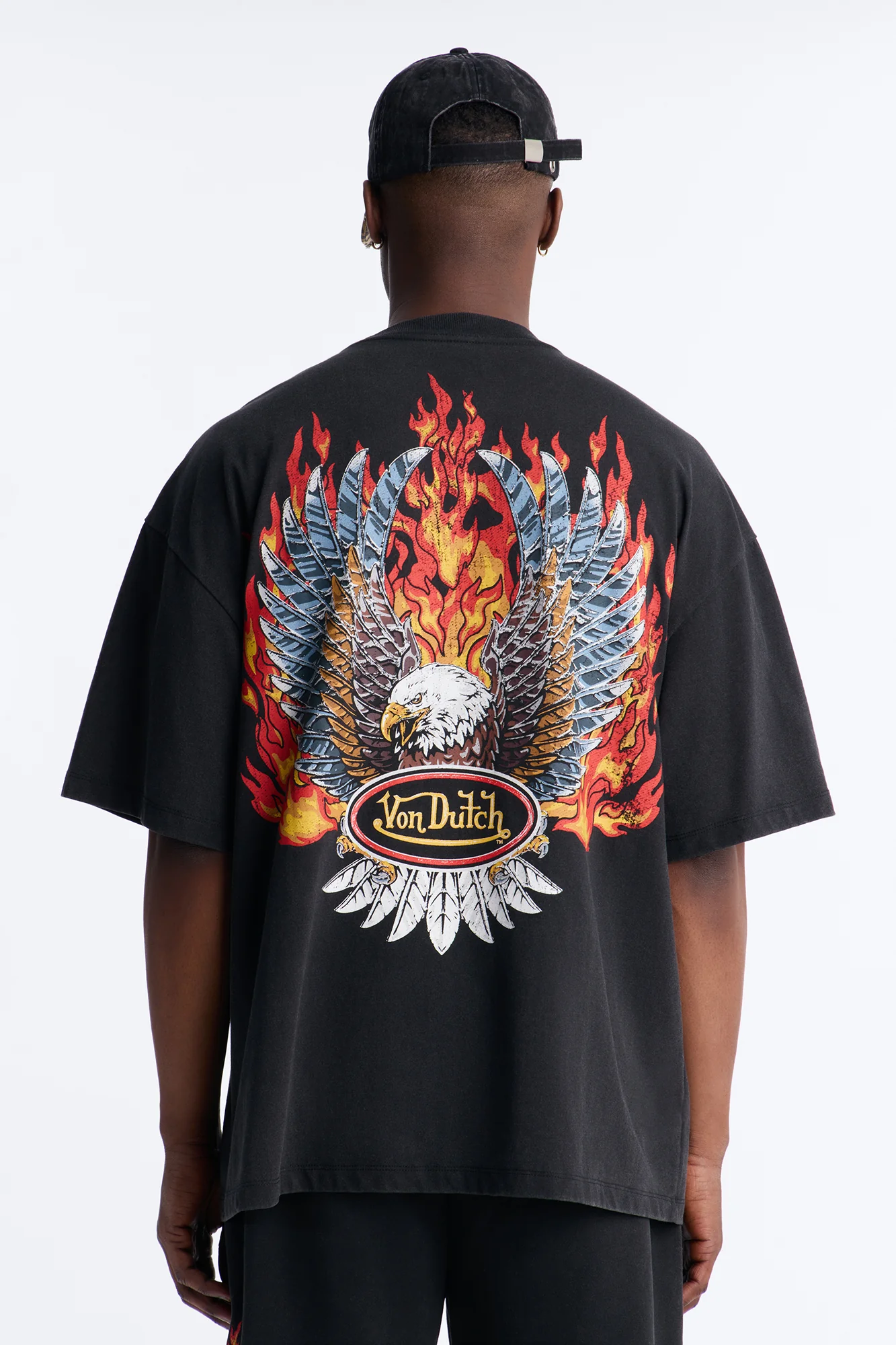 Von Dutch Motorcycle Club Heavy Weight Boxy Short Sleeve Tee - Black Wash
