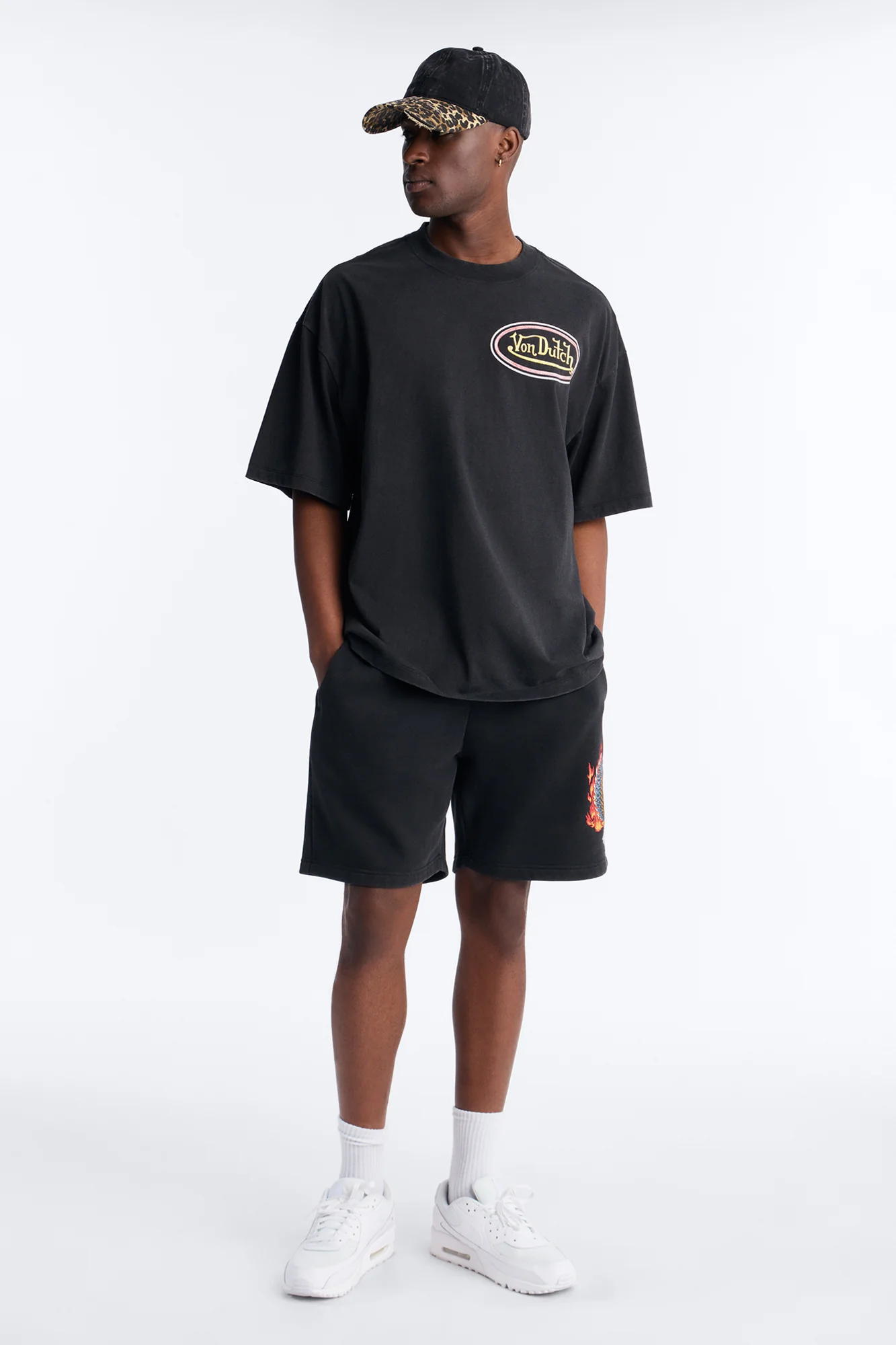 Von Dutch Motorcycle Club Heavy Weight Boxy Short Sleeve Tee - Black Wash - Image 2